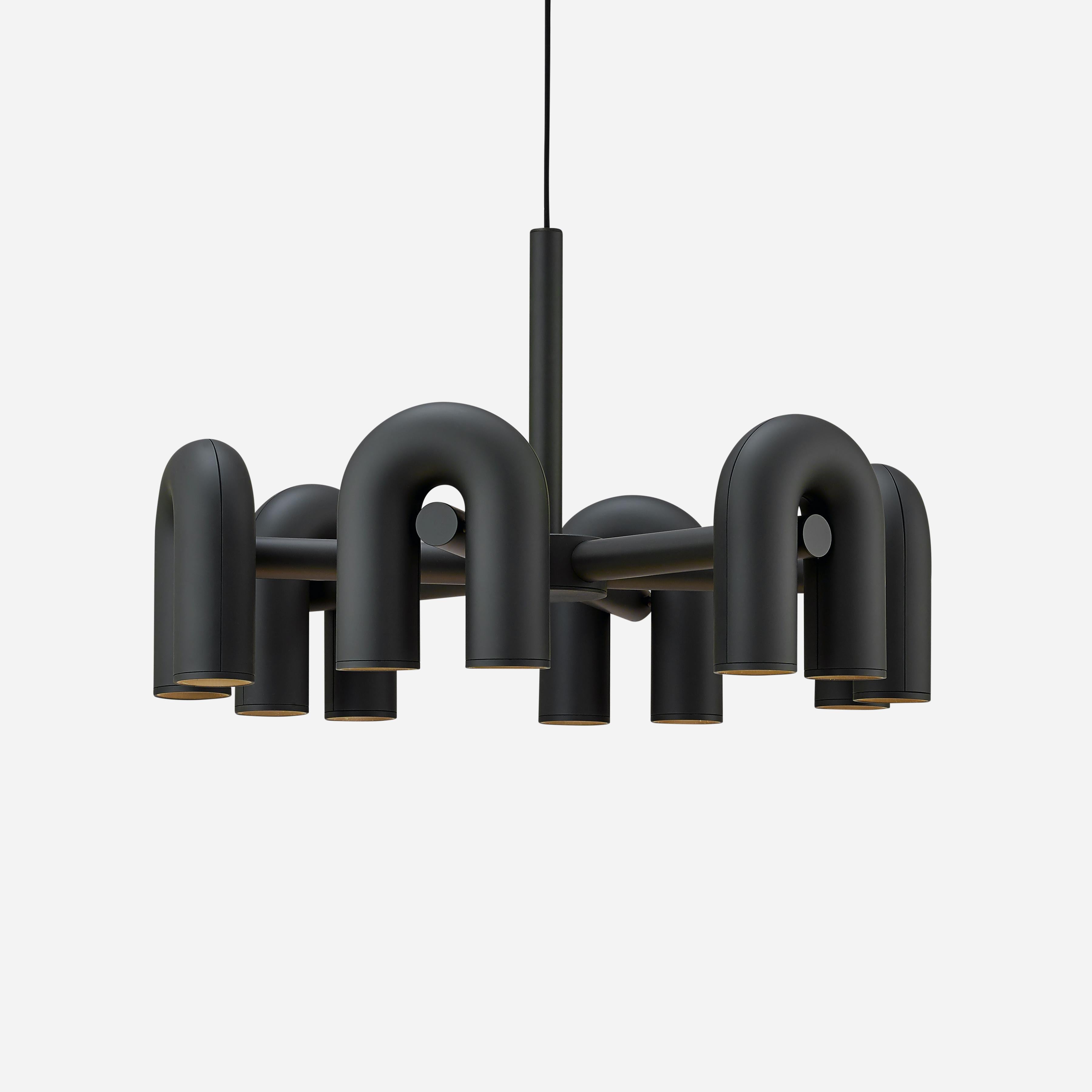 PVC Contemporary Chandelier 'Cirkus' by AGO 'Small - Charcoal' For Sale