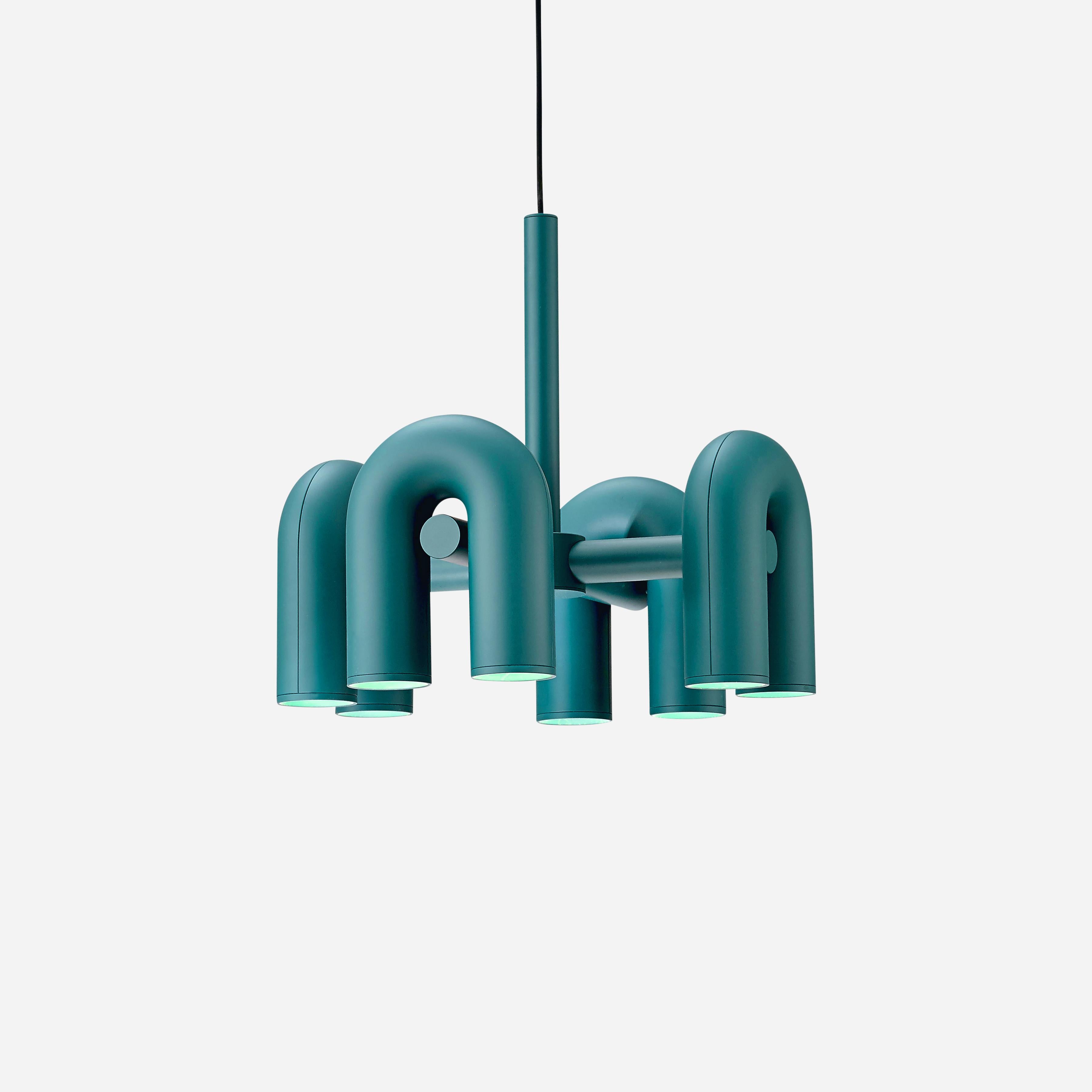 PVC Contemporary Chandelier 'Cirkus' by AGO 'Small - Green' For Sale