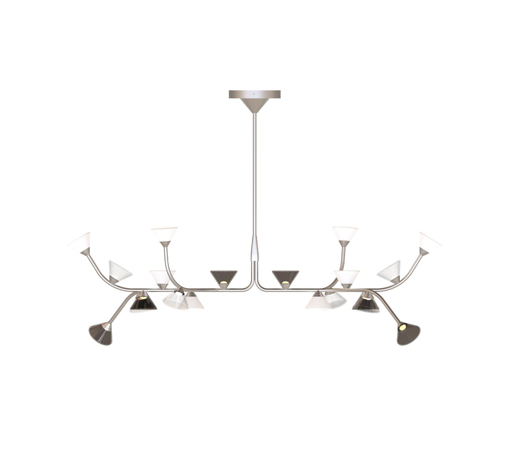 Lampadario contemporaneo 'Linfa' 565.12 di Federico Peri x TOOY, nichel in vendita 4