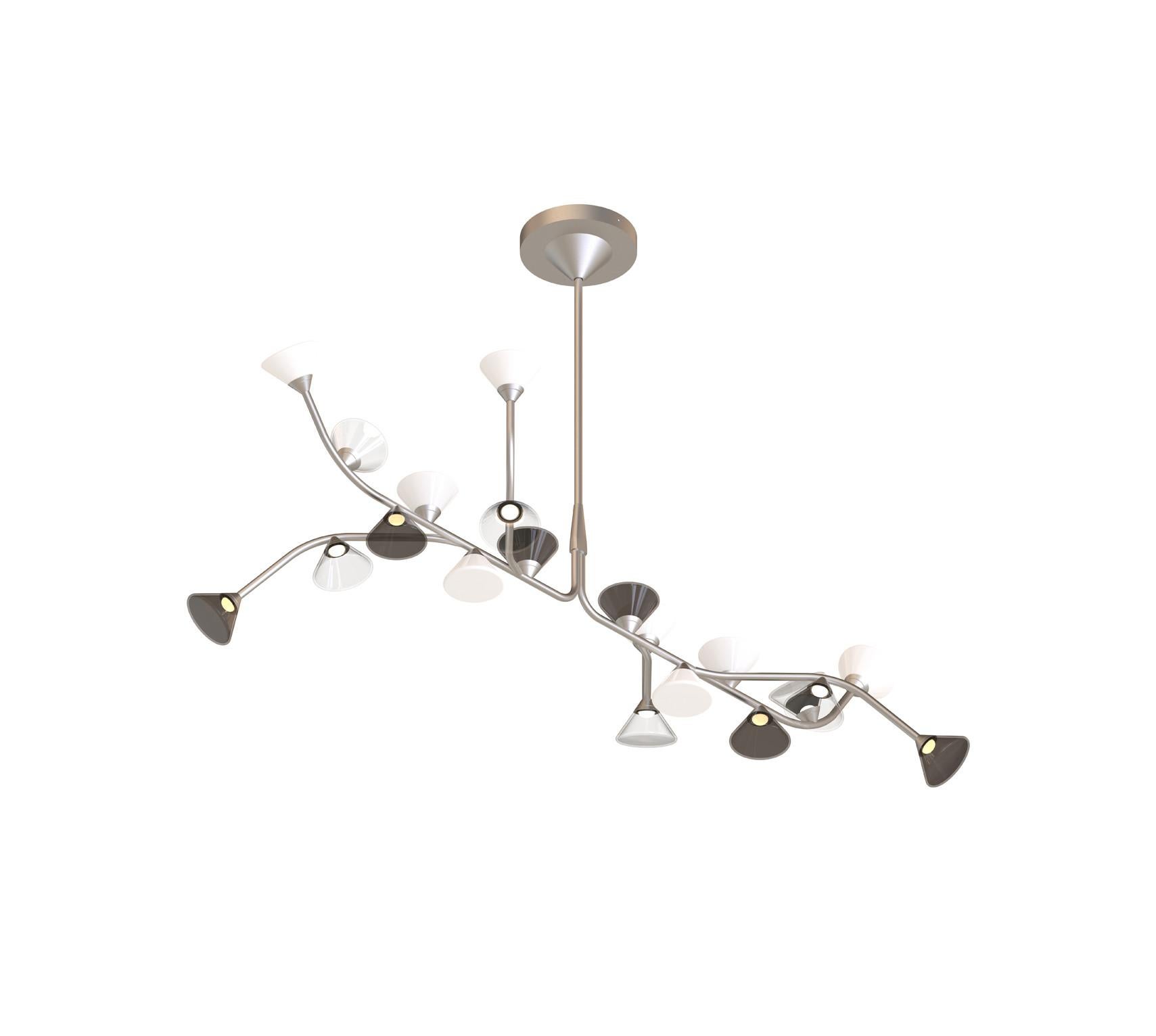 Lampadario contemporaneo 'Linfa' 565.12 di Federico Peri x TOOY, nichel in vendita 5