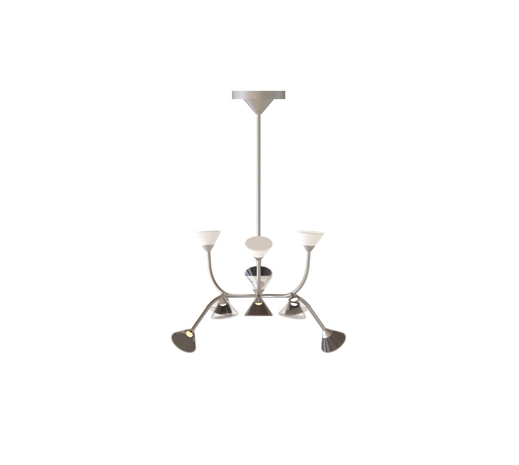 Lampadario contemporaneo 'Linfa' 565.12 di Federico Peri x TOOY, nichel in vendita 7