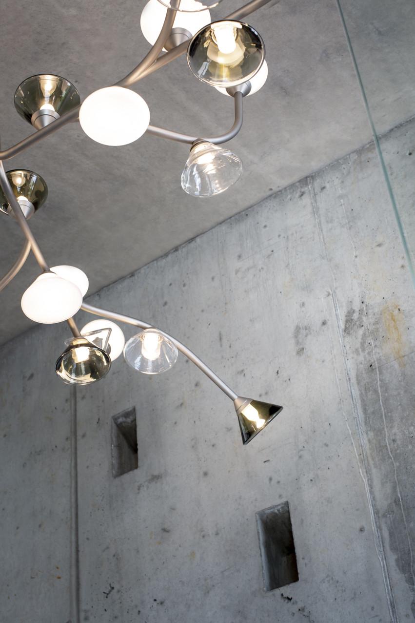 Organico moderno Lampadario contemporaneo 'Linfa' 565.12 di Federico Peri x TOOY, nichel in vendita