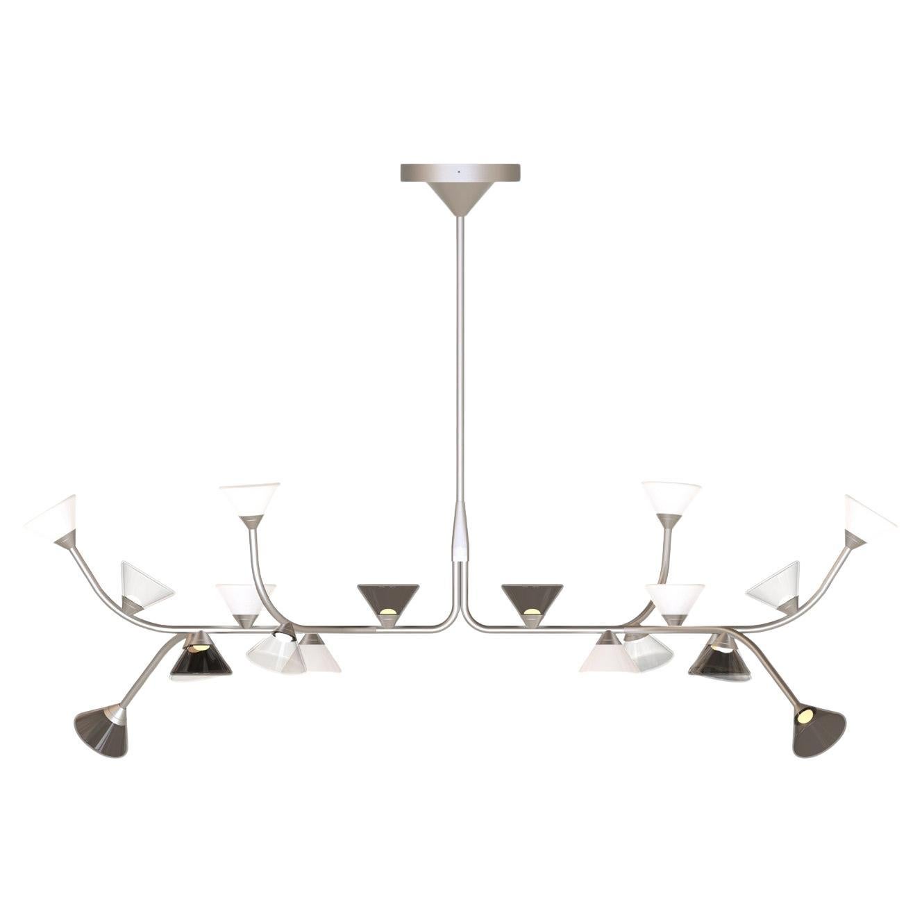 Contemporary Chandelier 'Linfa' 565.12 by Federico Peri x TOOY, Nickel