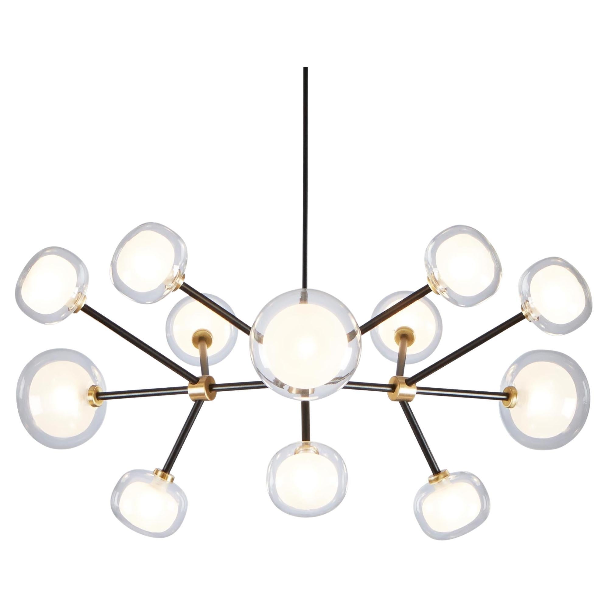 Contemporary Chandelier 'Nabila 552.12' by TOOY, Clear Glass For Sale