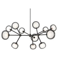 Contemporary Chandelier 'Nabila 552.12' by TOOY, Smoke Glass