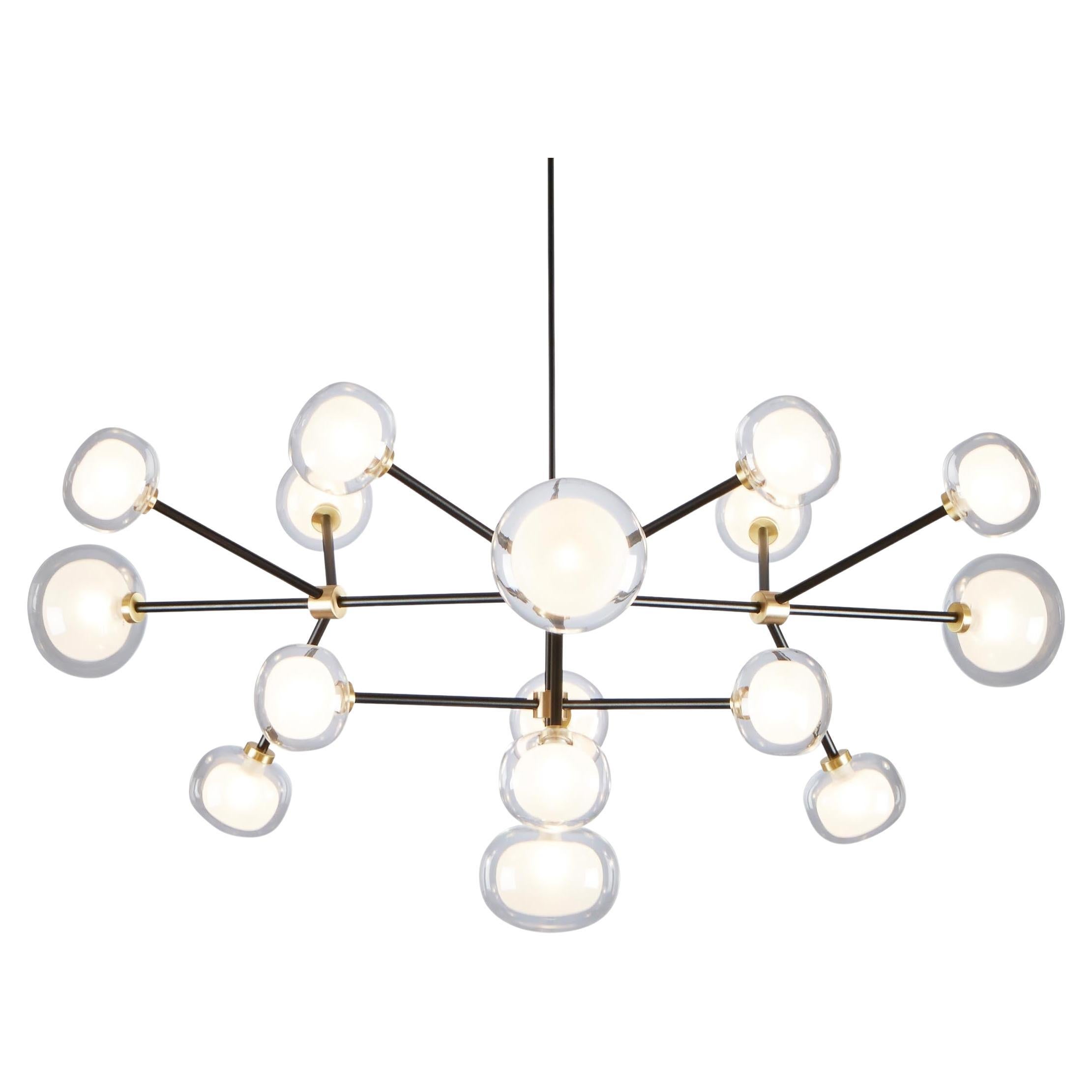 Contemporary Chandelier 'Nabila 552.16' by TOOY, Clear Glass For Sale