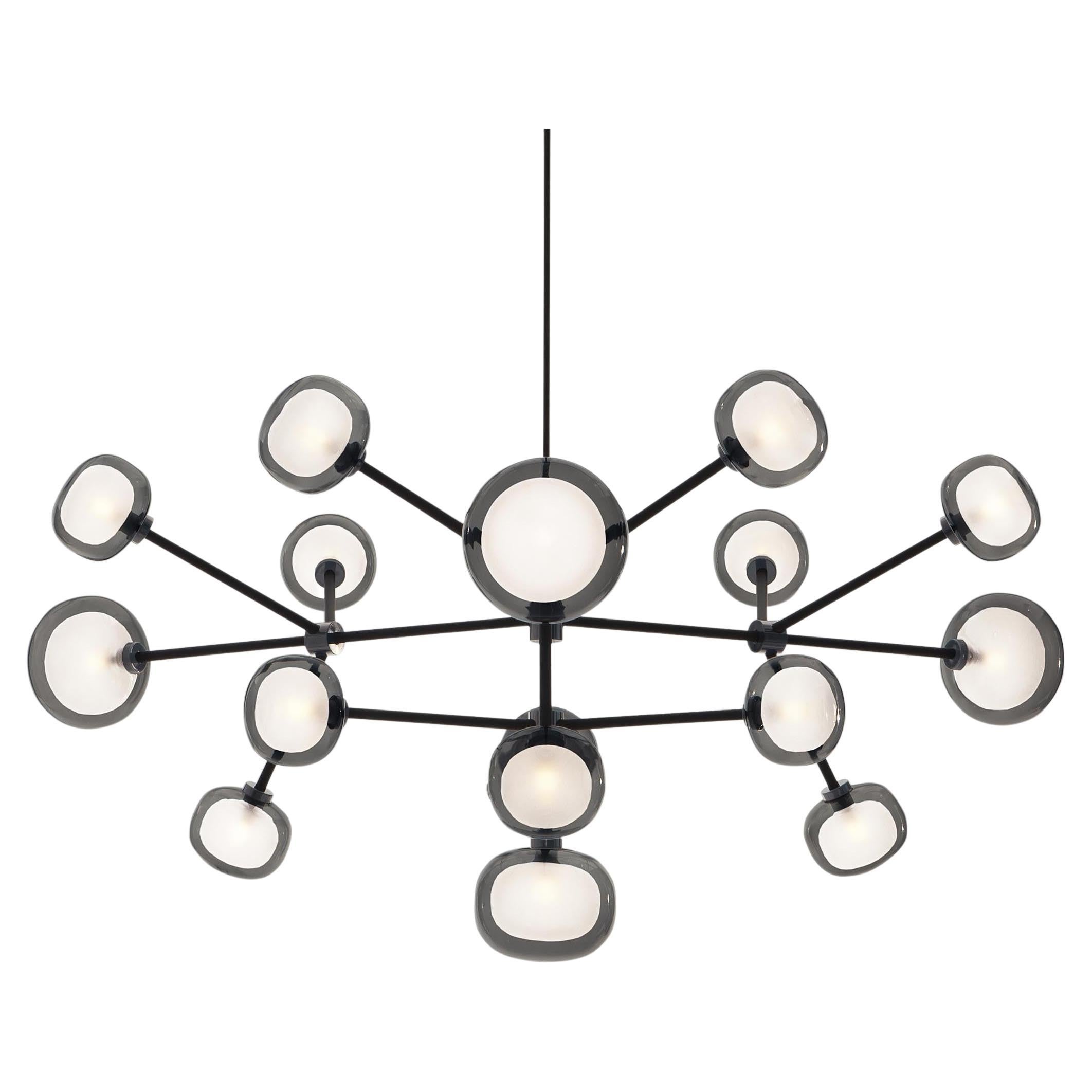 Contemporary Chandelier 'Nabila 552.16' by TOOY, Smoke Glass