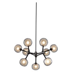 Lampadario contemporaneo 'Nabila 552.19' di Tooy, cromo nero, vetro fumé
