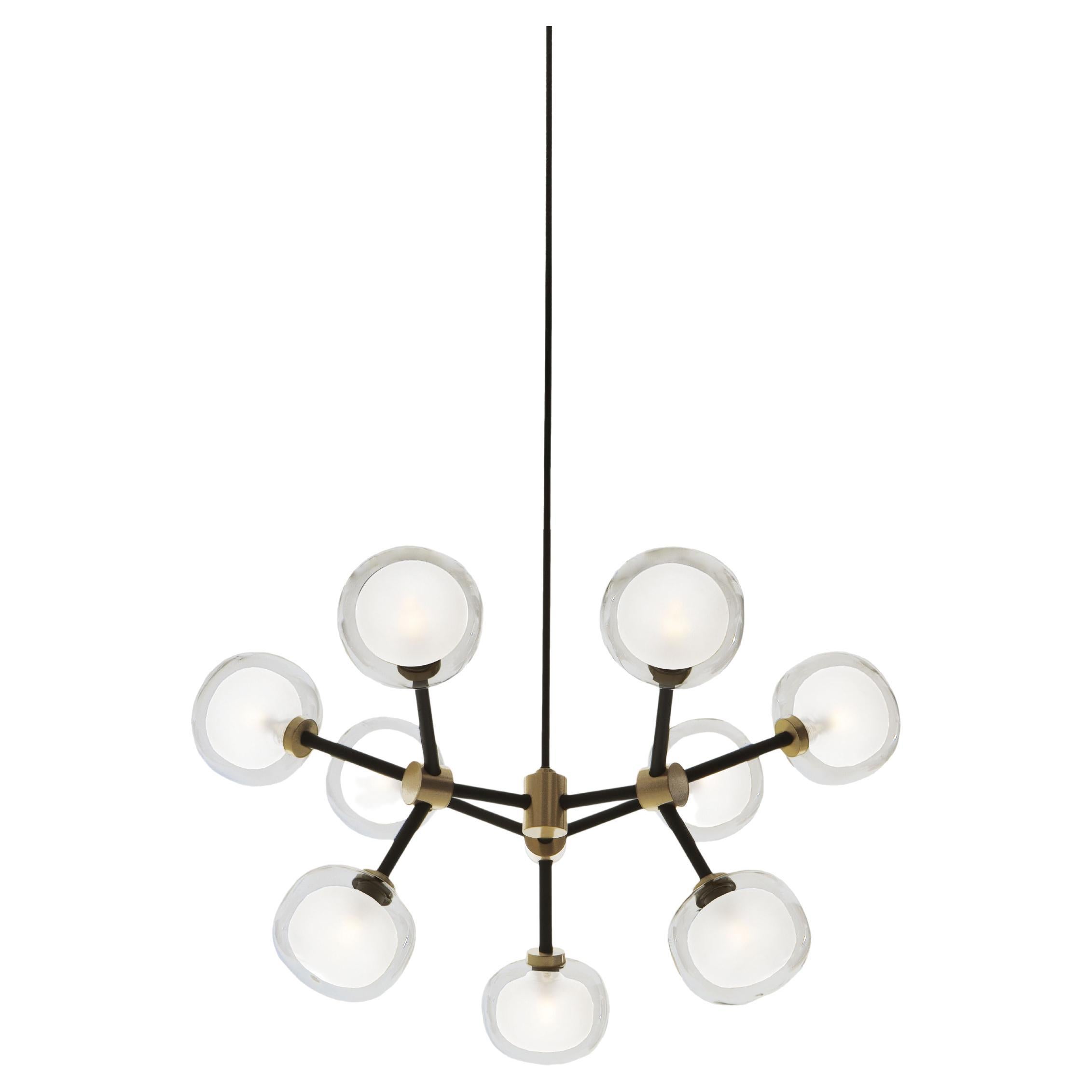 Contemporary Chandelier 'Nabila 552.19' by Tooy, Brass, Clear Glass