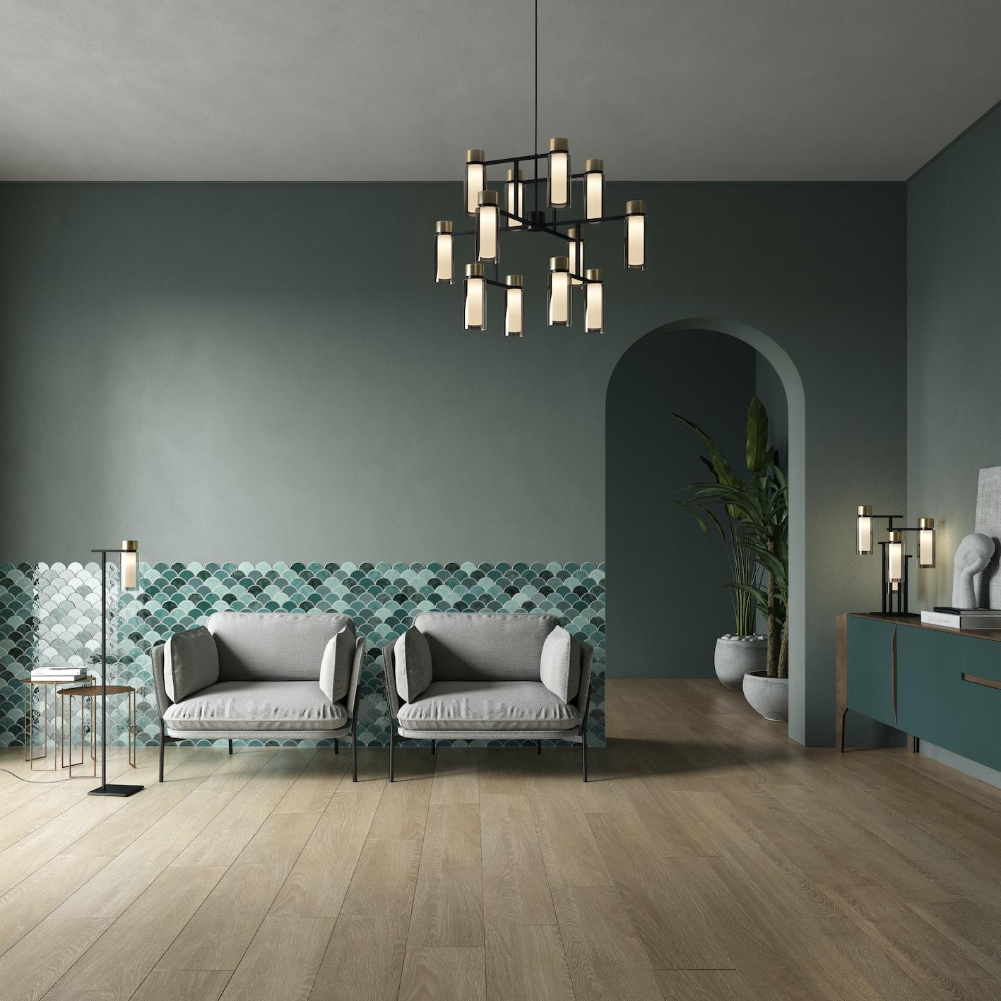 Lampadario contemporaneo 'Osman 560.17 Rectangular' di Tooy, ottone e vetro trasparente In condizioni Nuovo in vendita a Paris, IDF