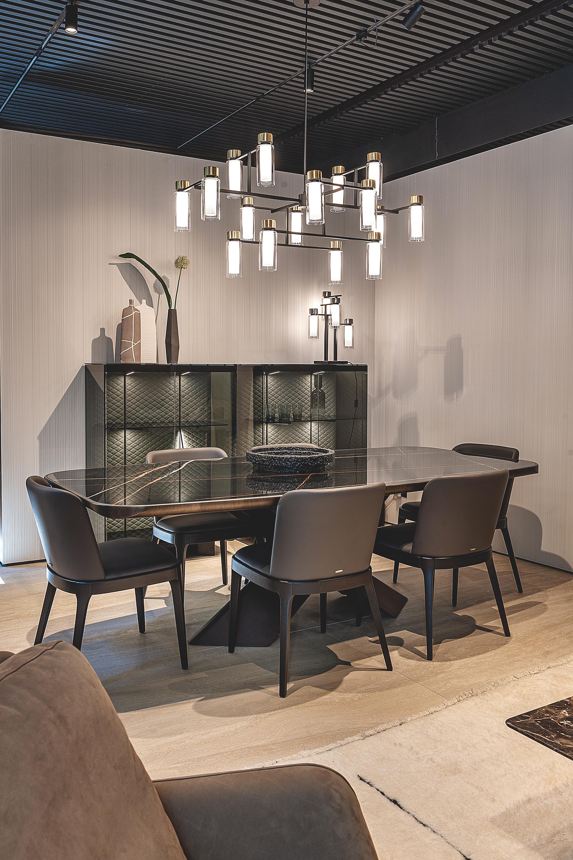 Ottone Lampadario contemporaneo 'Osman 560.17 Rectangular' di Tooy, ottone e vetro trasparente in vendita