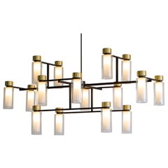 Contemporary Kronleuchter 'Osman 560.17 Square' von Tooy, Messing und Klarglas