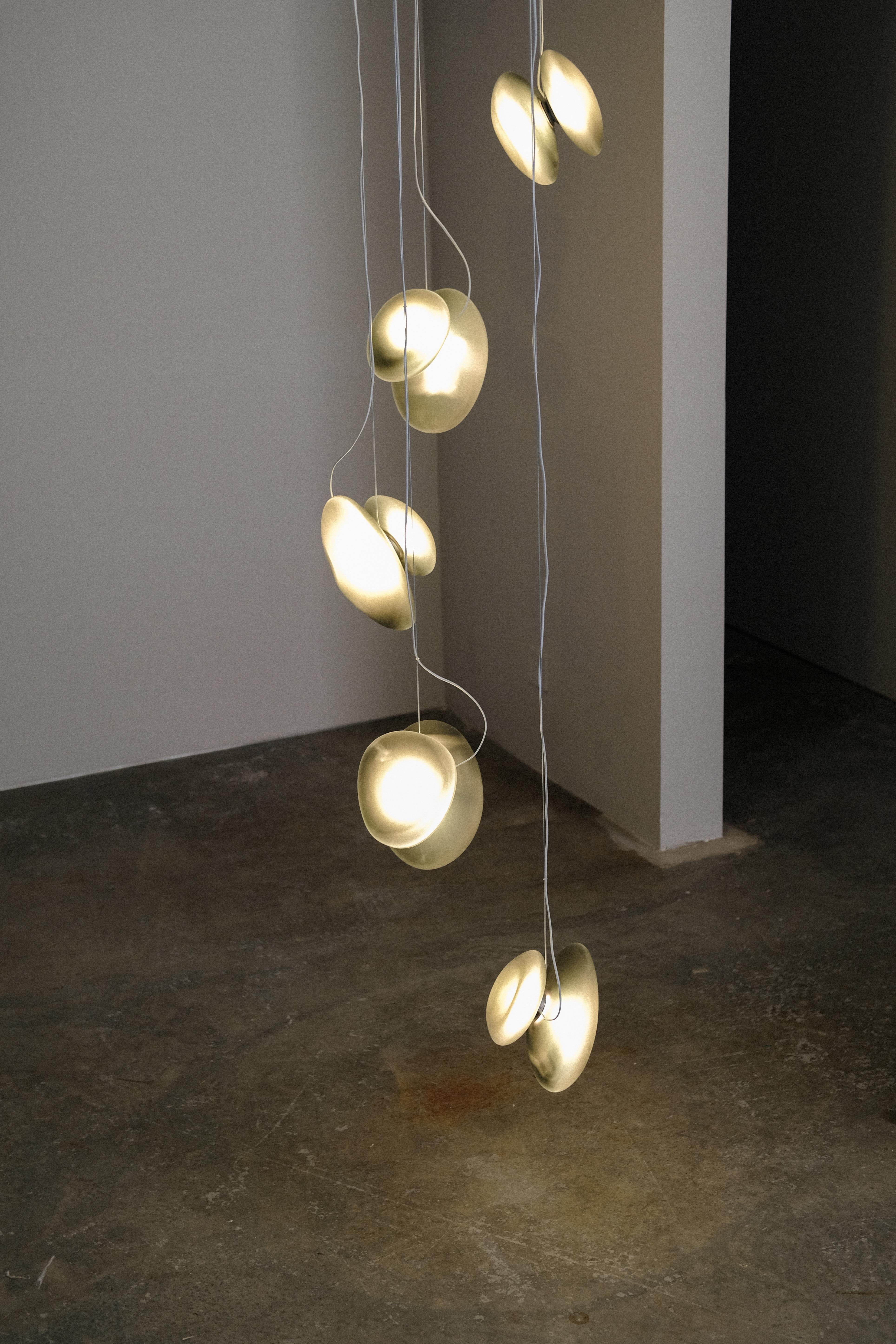 Lustre contemporain Pebble, 4 plafonniers, gris, Helix en vente 2