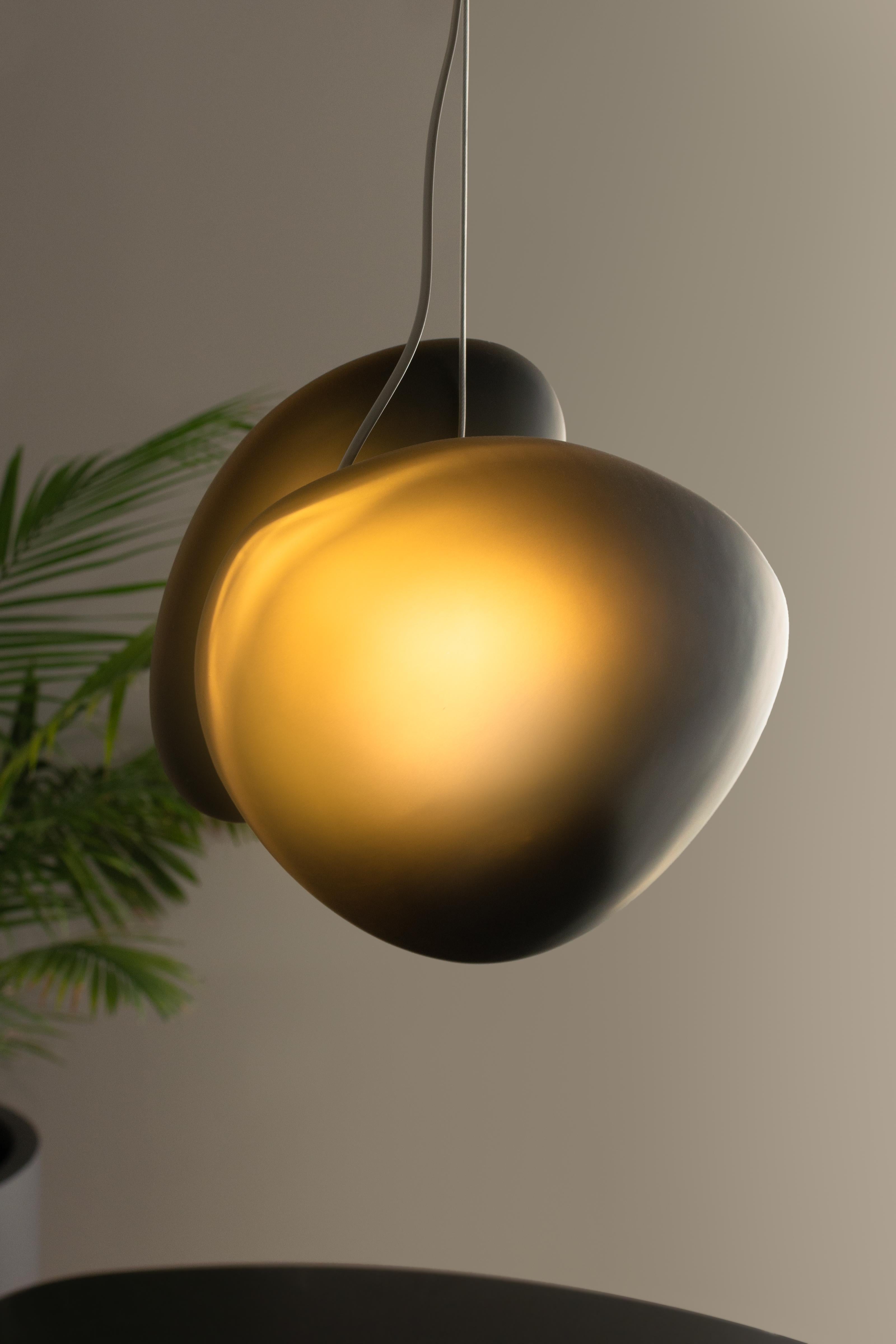 Lampadario contemporaneo 'Pebble', 5 pendenti, Grigio, Cluster in vendita 3