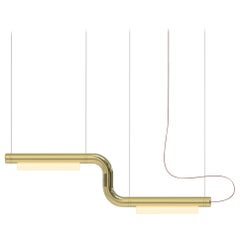 Contemporary Chandelier / Pendant Lamp 'Pipeline CM1-P' Brass by AND