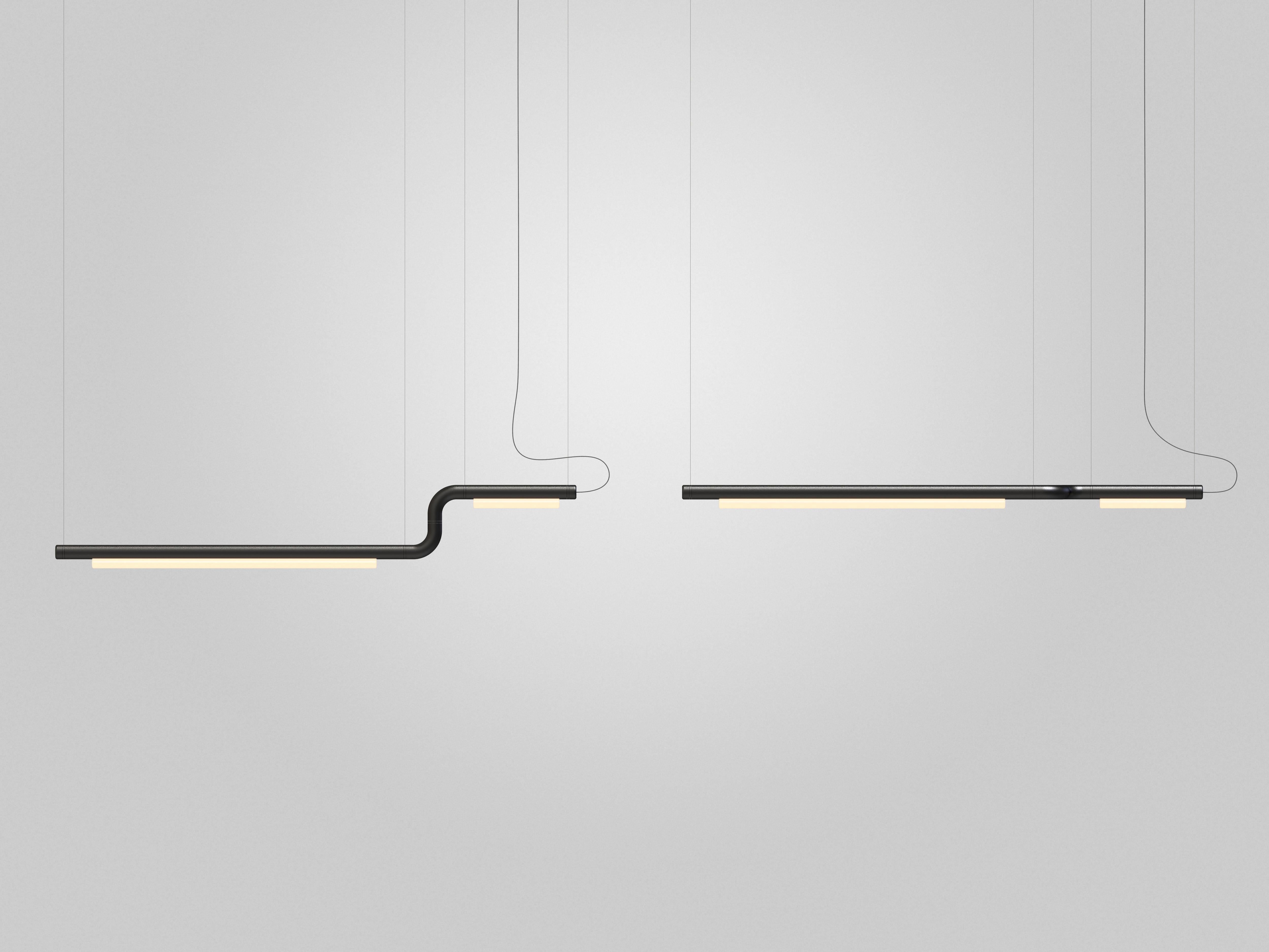 Organico moderno Lampadario / Lampada a sospensione Contemporary 'Pipeline CM2-P' Nero di AND in vendita