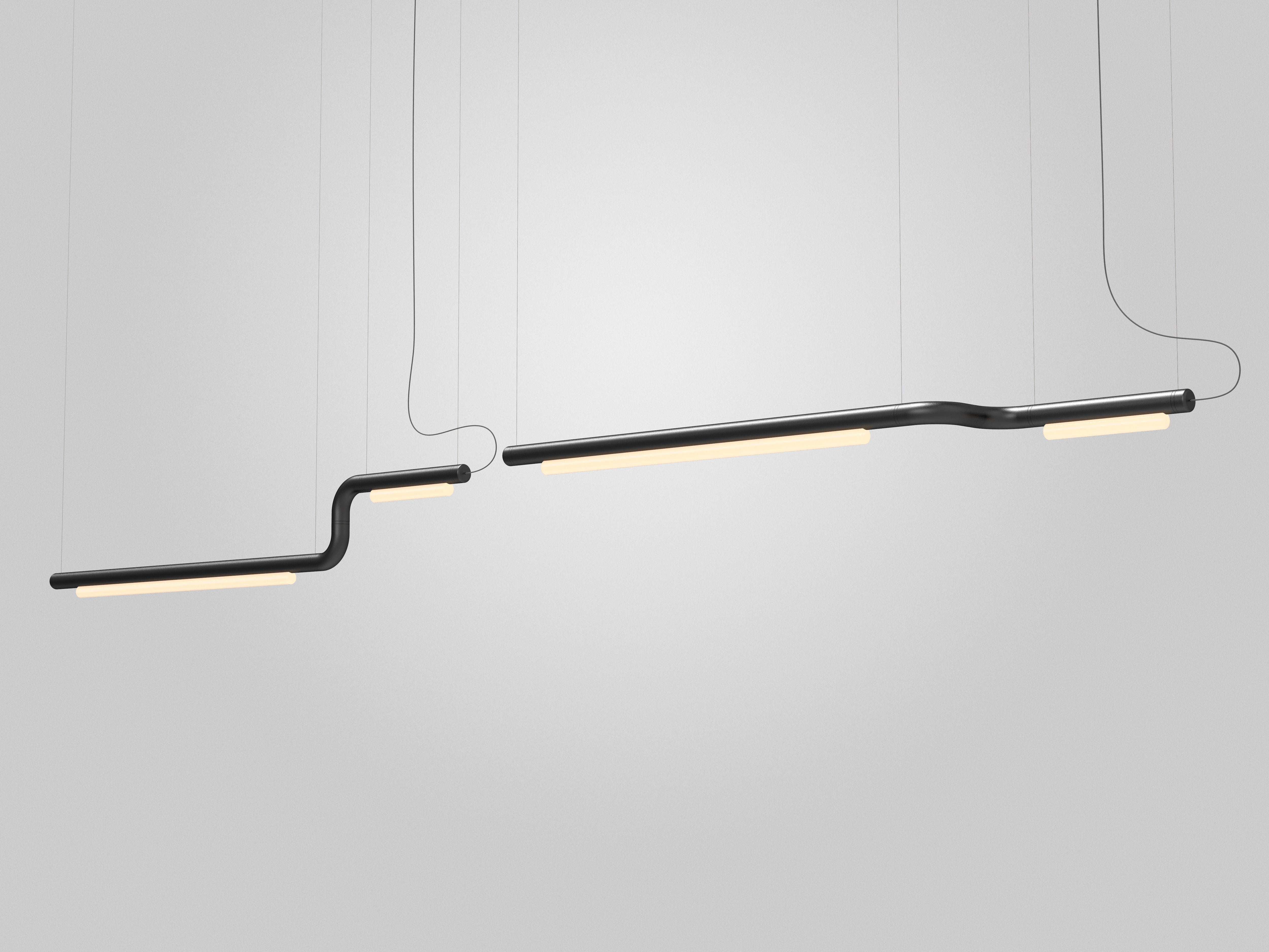 Lampadario / Lampada a sospensione Contemporary 'Pipeline CM2-P' Ottone di P & A in vendita 6