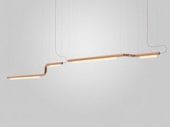 Contemporary Chandelier / Pendant Lamp 'Pipeline CM2-P' Copper by AND
