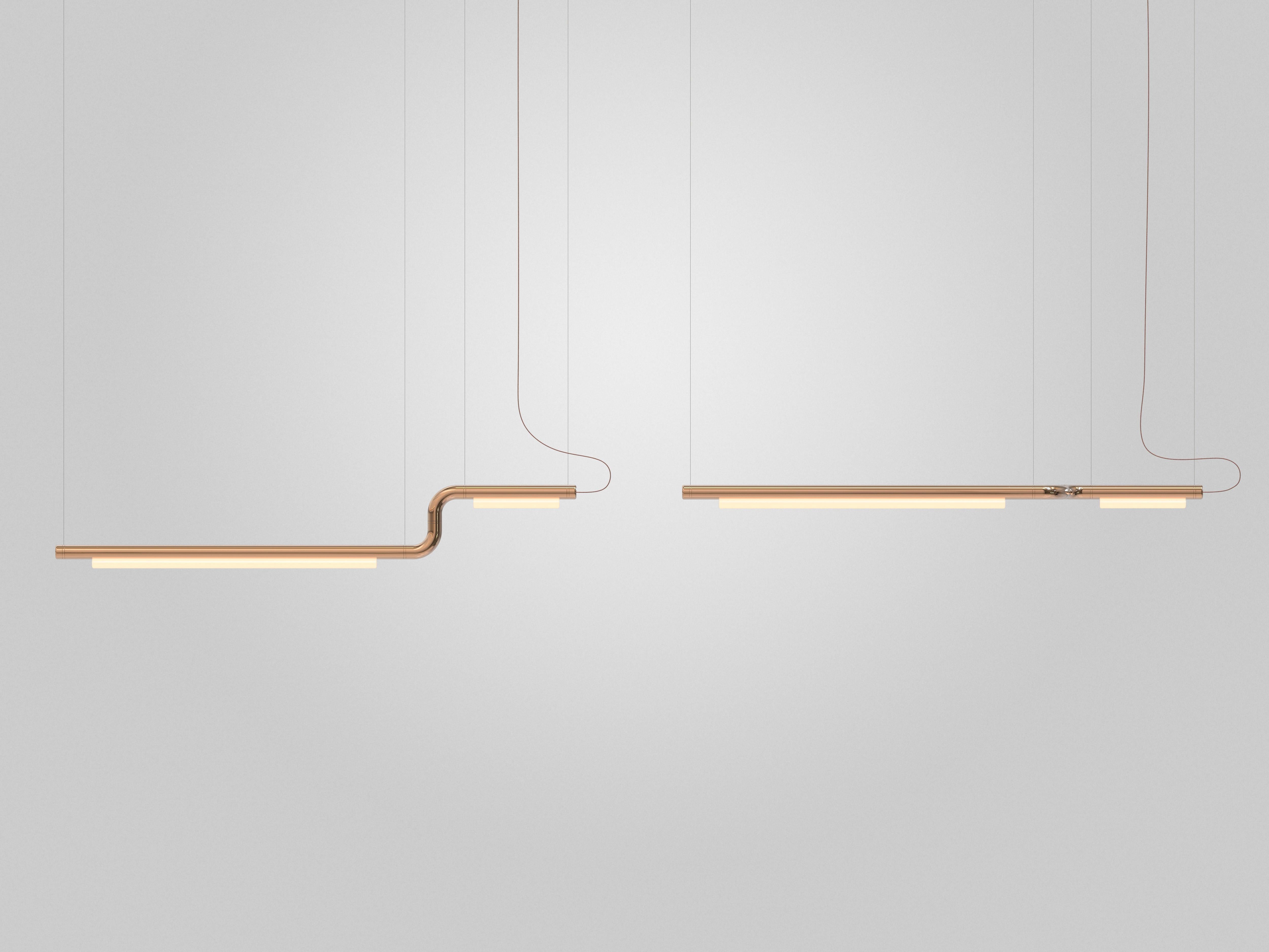 Organic Modern Contemporary Chandelier / Pendant Lamp 'Pipeline CM2-P' Copper by AND For Sale