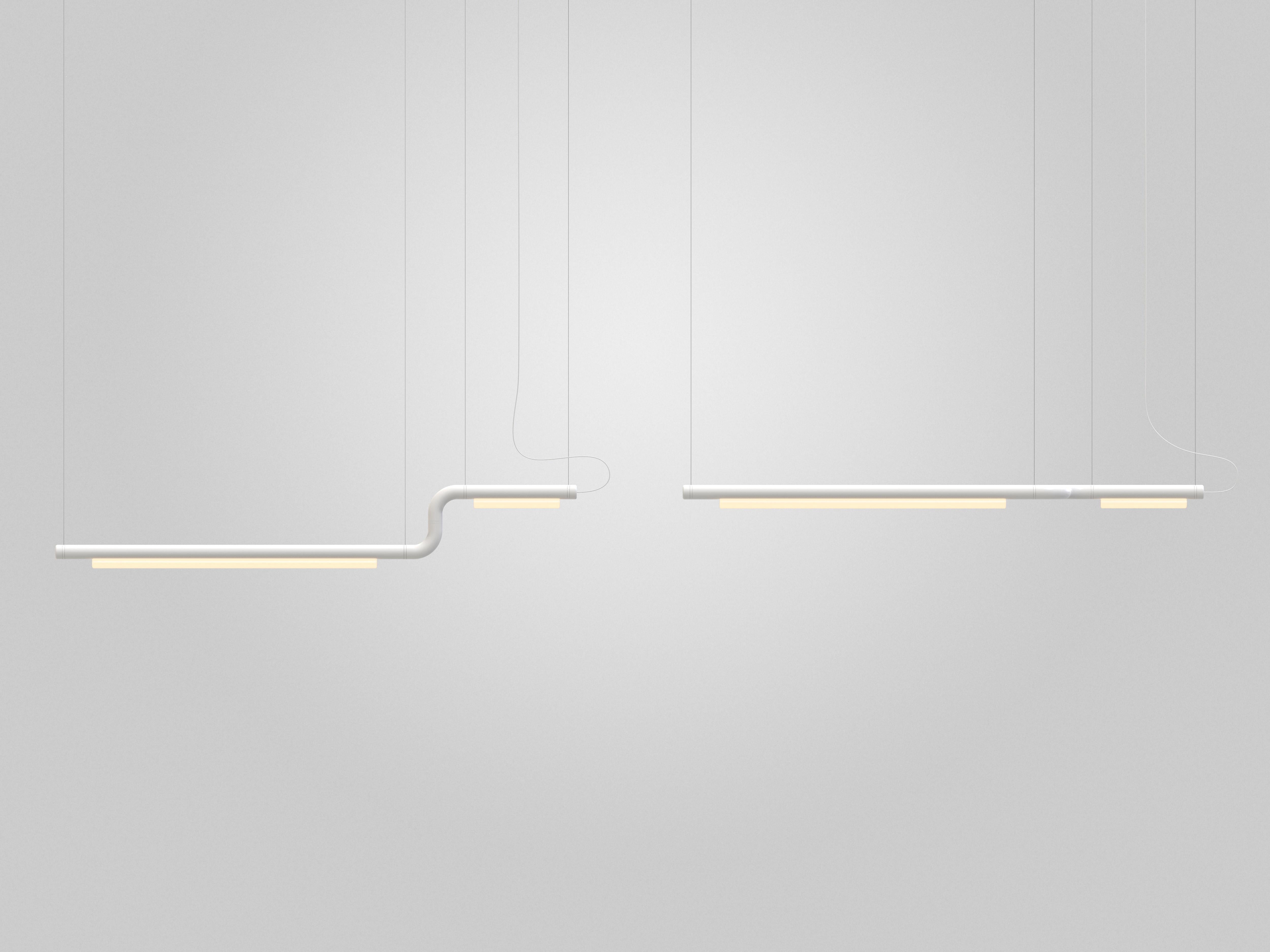 Organic Modern Contemporary Chandelier / Pendant Lamp 'Pipeline CM2-P' White by AND For Sale