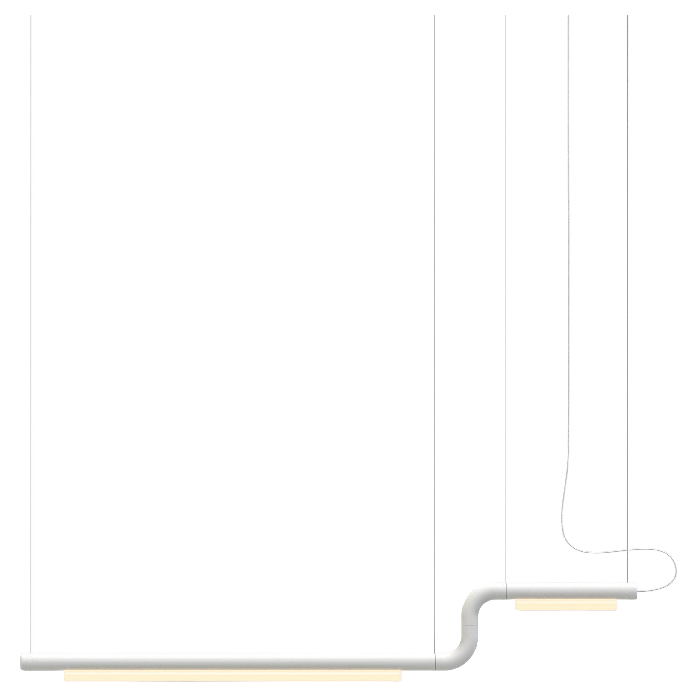Contemporary Chandelier / Pendant Lamp 'Pipeline CM2-P' White by AND