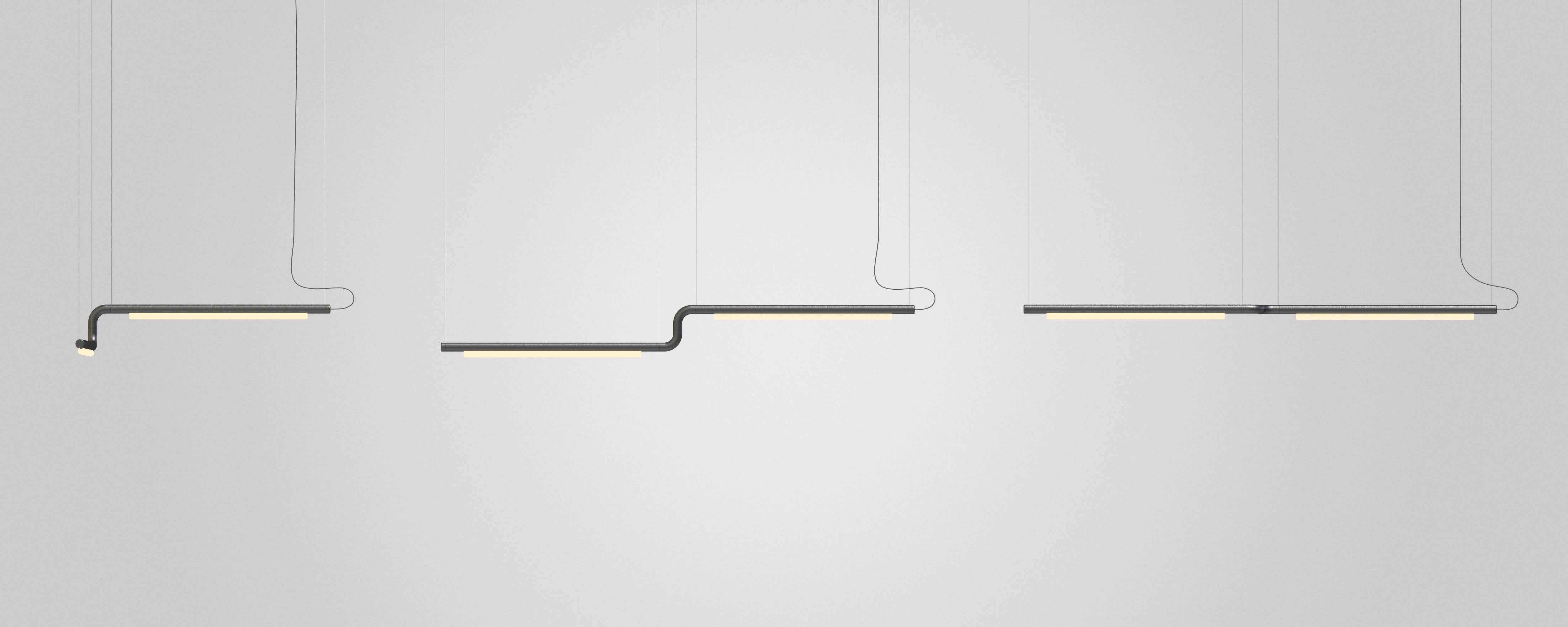 Organico moderno Lampadario / Lampada a sospensione Contemporary 'Pipeline CM3-P' Nero di AND in vendita