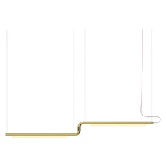 Contemporary Chandelier / Pendant Lamp 'Pipeline CM3-P' Brass by AND