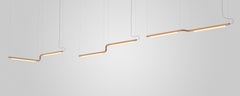 Contemporary Chandelier / Pendant Lamp 'Pipeline CM3-P' Copper by AND