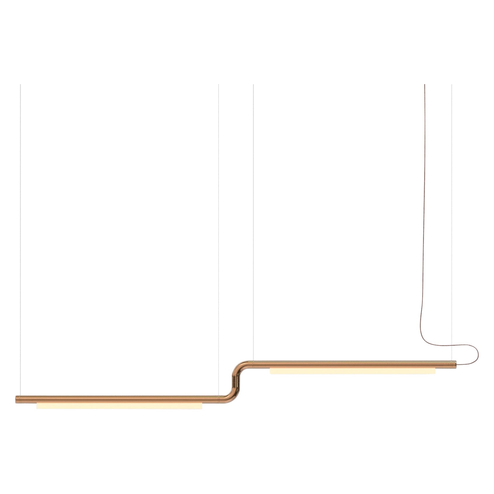 Zeitgenössischer Kronleuchter / Hängeleuchte 'Pipeline CM3-P' aus Kupfer von AND im Angebot