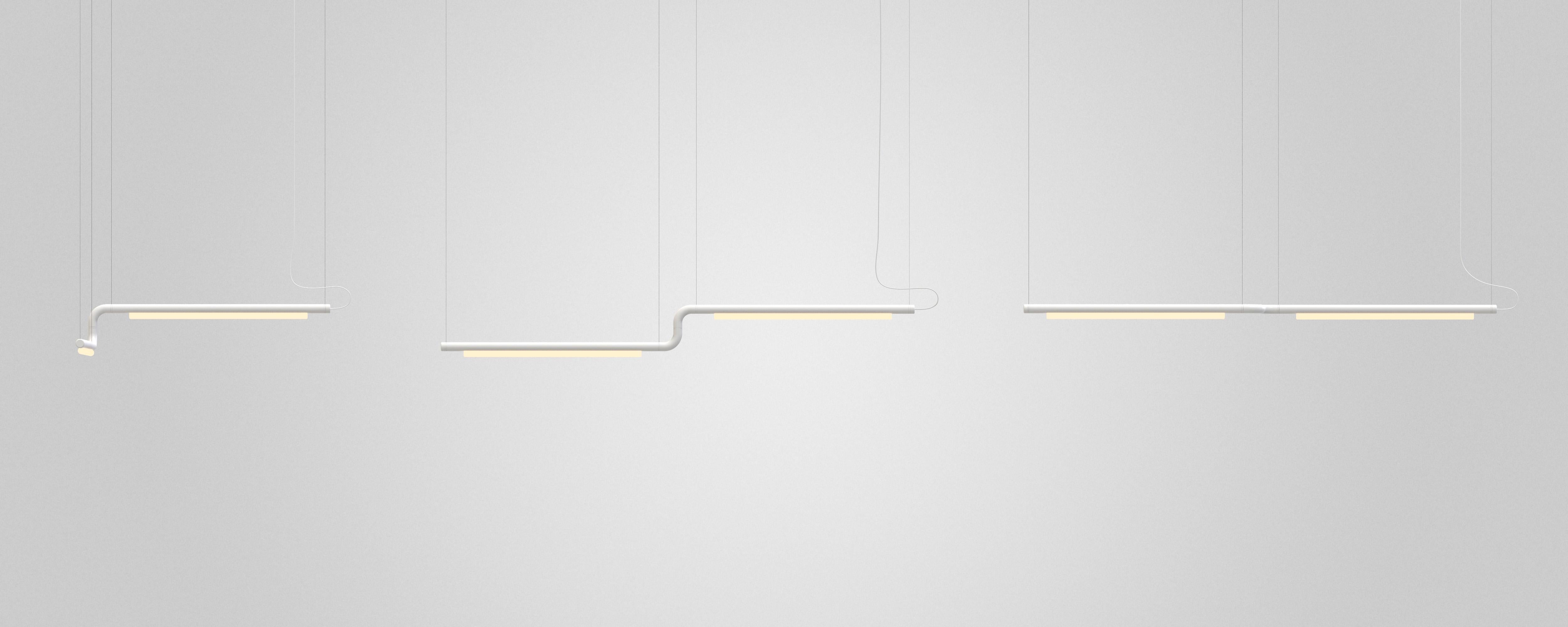 Organic Modern Contemporary Chandelier / Pendant Lamp 'Pipeline CM3-P' White by AND For Sale