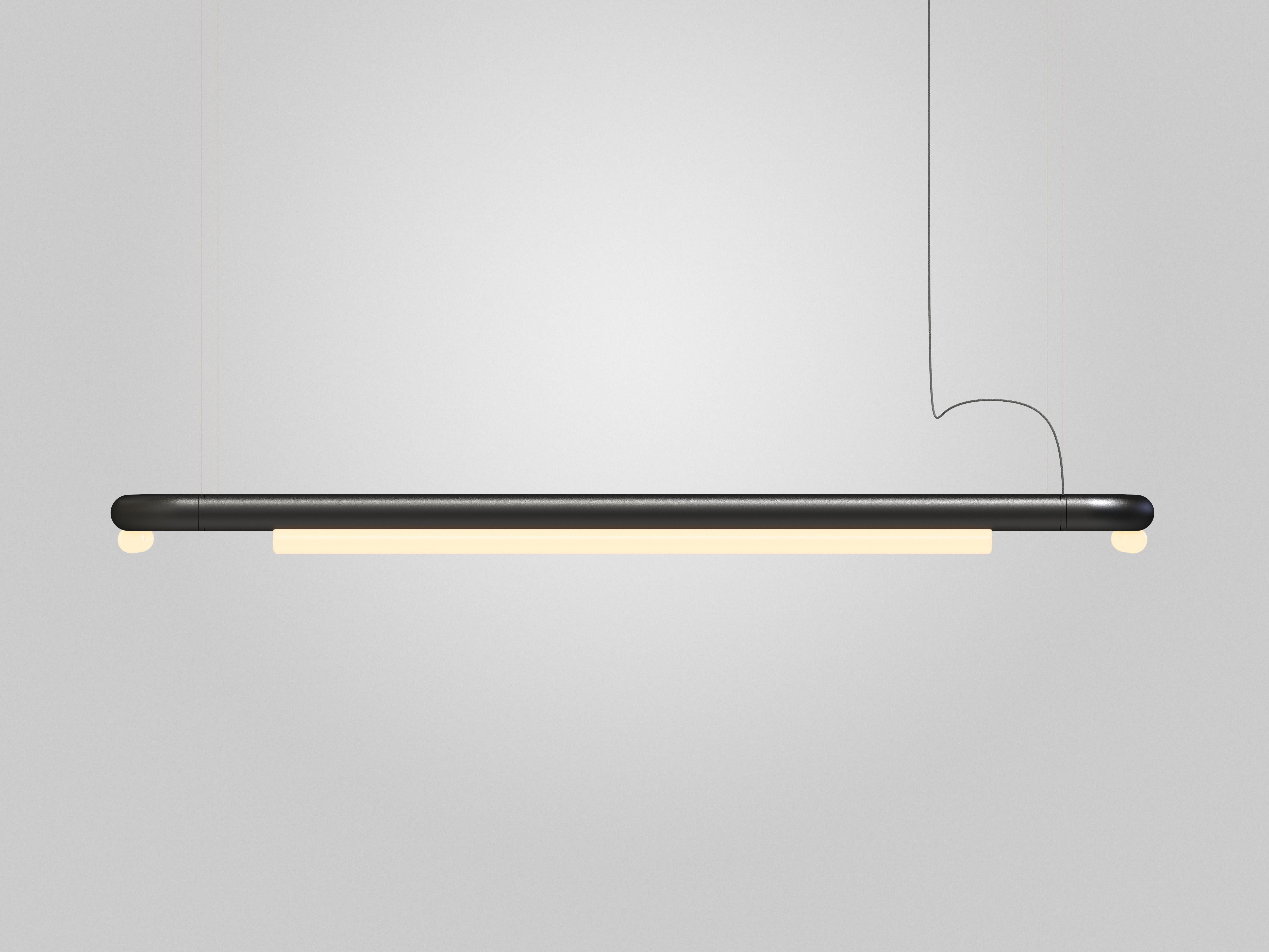 Organico moderno Lampadario / Lampada a sospensione Contemporary 'Pipeline CM4-P' Nero di AND in vendita