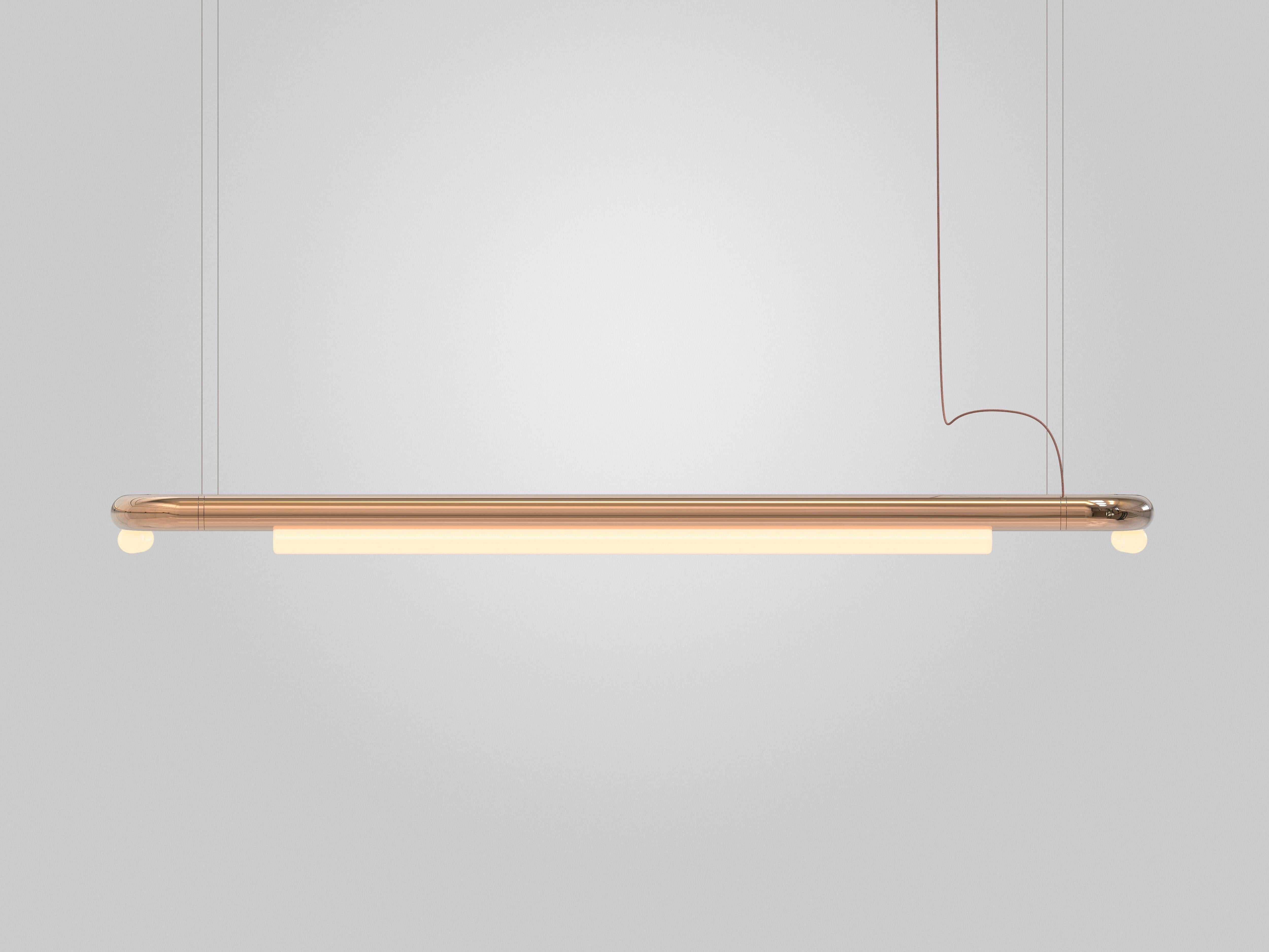 Organico moderno Lampadario contemporaneo / Lampada a sospensione 'Pipeline CM4-P' Rame di AND in vendita
