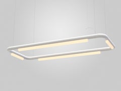 Contemporary Chandelier / Pendant Lamp 'Pipeline CM4-P' White by AND