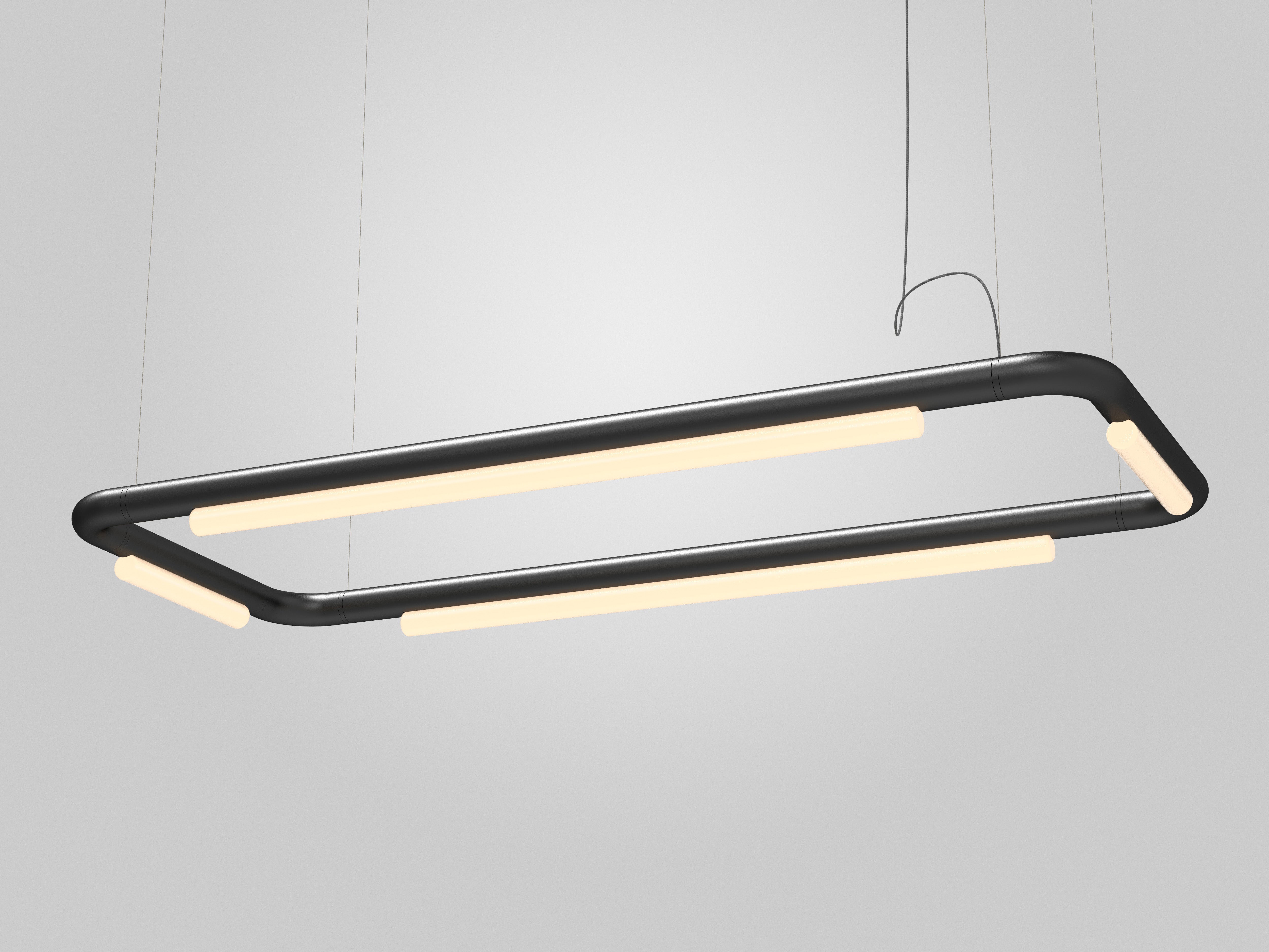 Contemporary Kronleuchter / Hängeleuchte 'Pipeline CM4-P' Weiß von AND (Aluminium) im Angebot