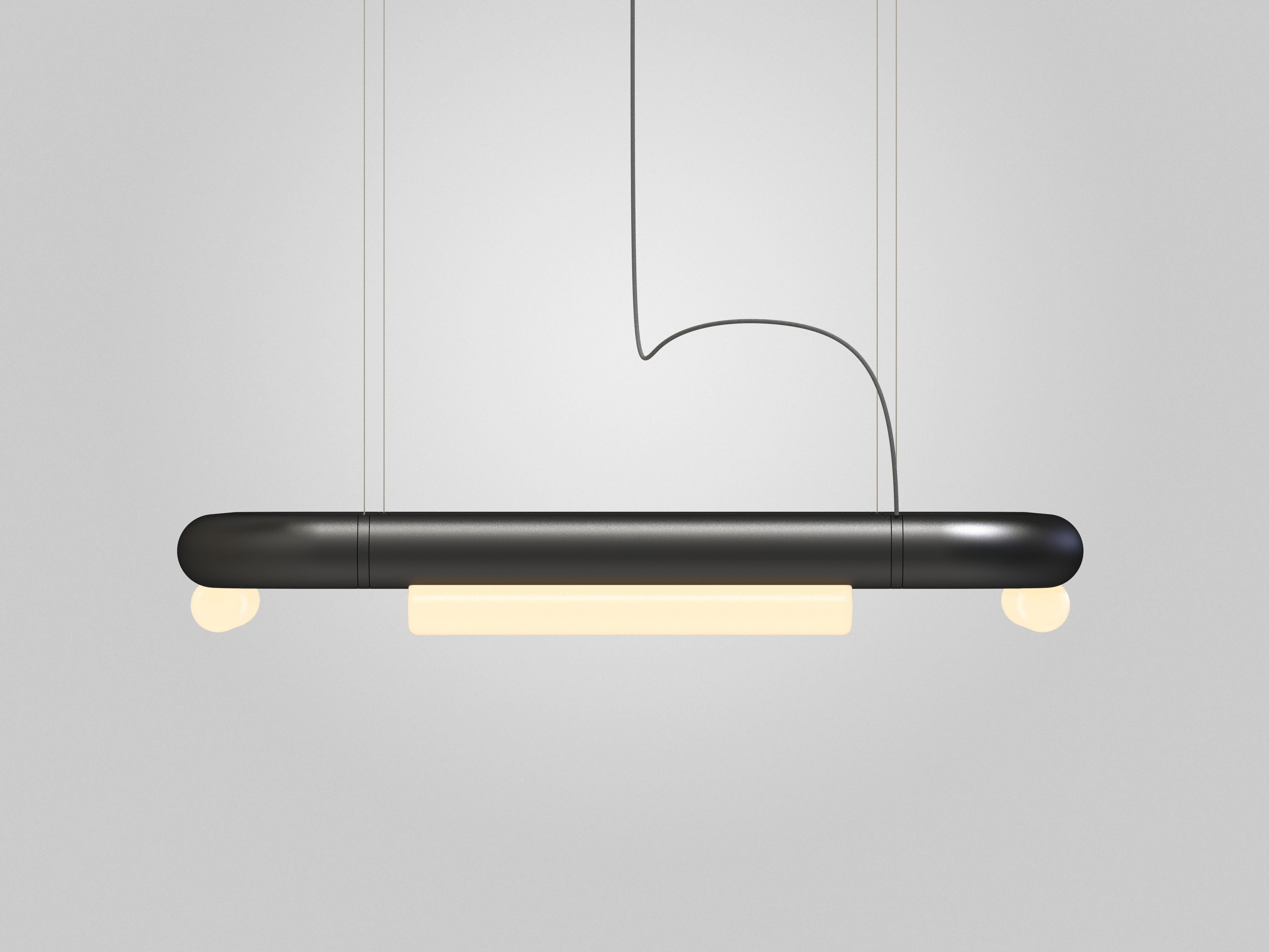 Organico moderno Lampadario / Lampada a sospensione Contemporary 'Pipeline CM5-P' Nero di AND in vendita
