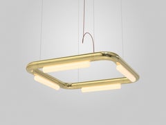 Contemporary Chandelier / Pendant Lamp 'Pipeline CM5-P' Brass by AND