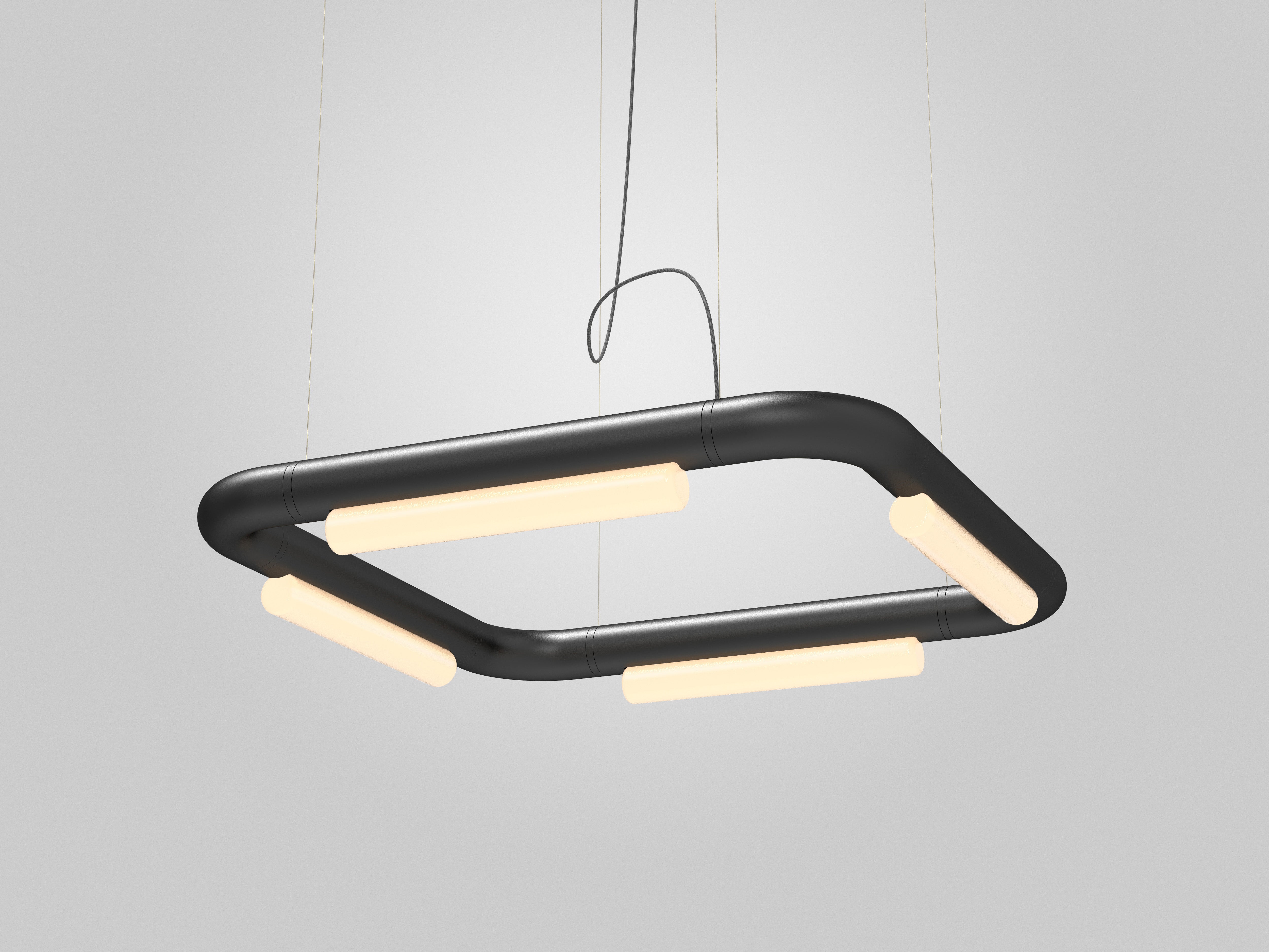 Alluminio Lampadario contemporaneo / Lampada a sospensione 'Pipeline CM5-P' Rame di AND in vendita