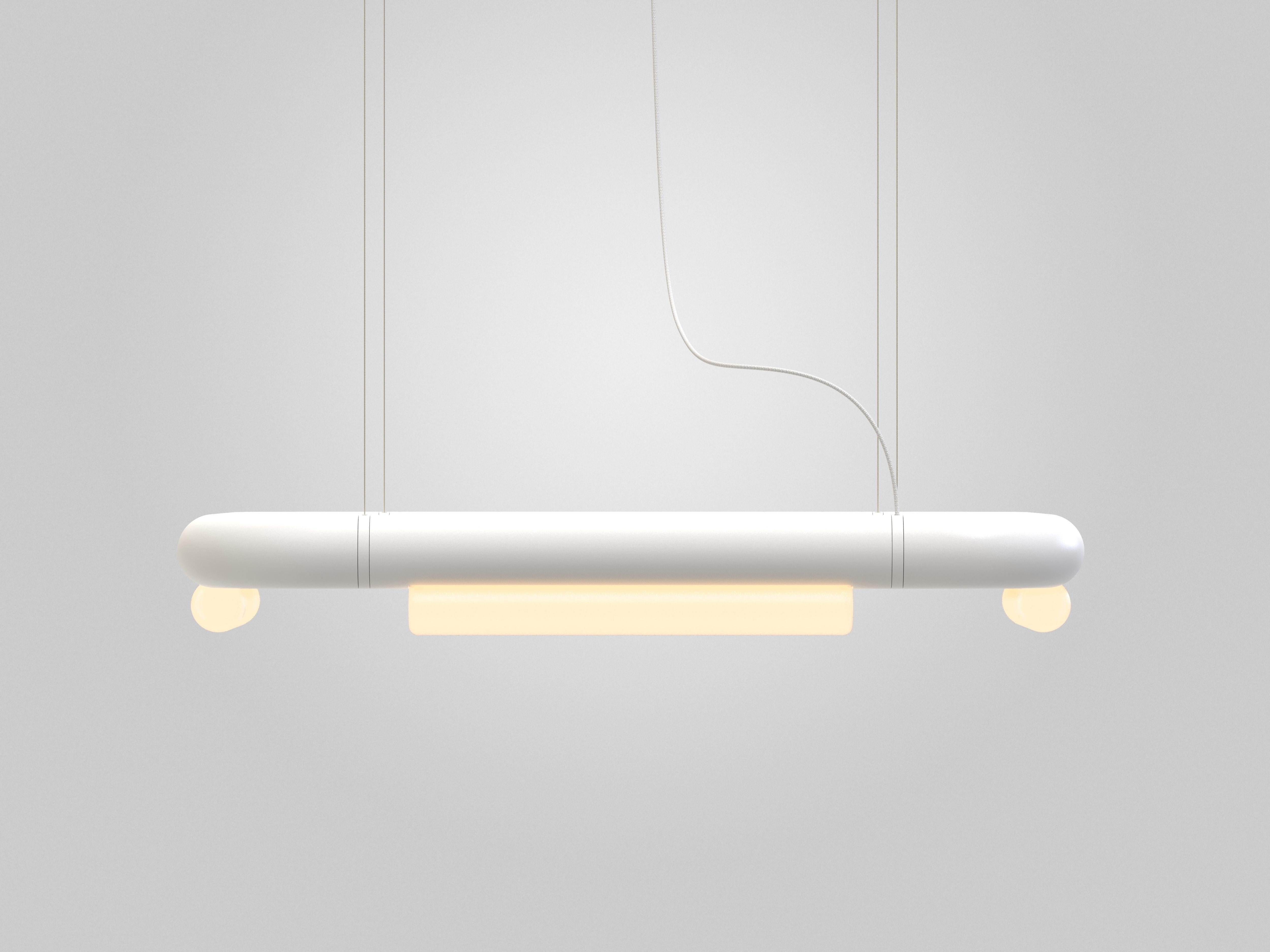 Organico moderno Lampadario contemporaneo / Lampada a sospensione 'Pipeline CM5-P' Bianco di AND in vendita