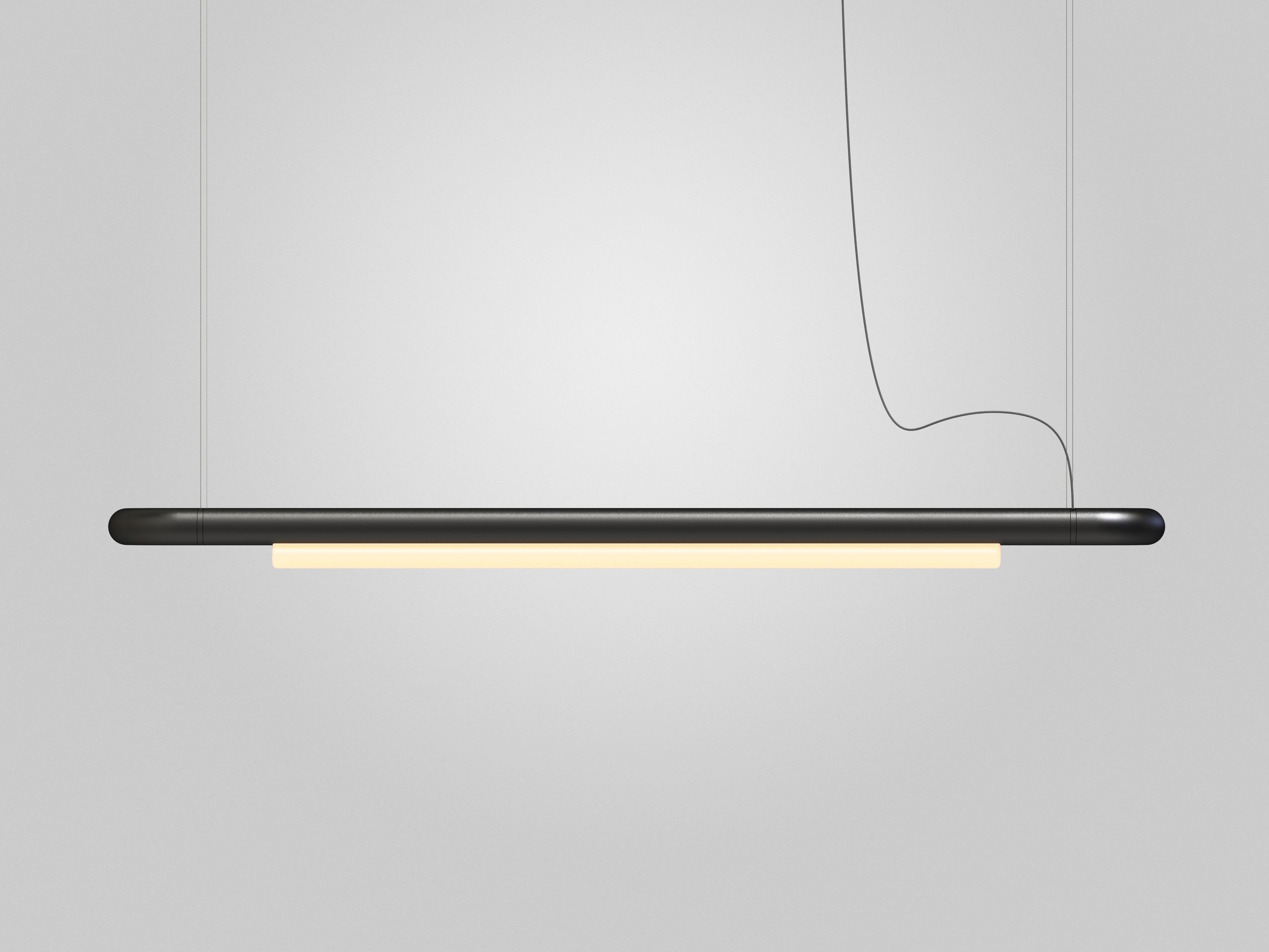 Organico moderno Lampadario / Lampada a sospensione Contemporary 'Pipeline CM6-P' Nero di AND in vendita