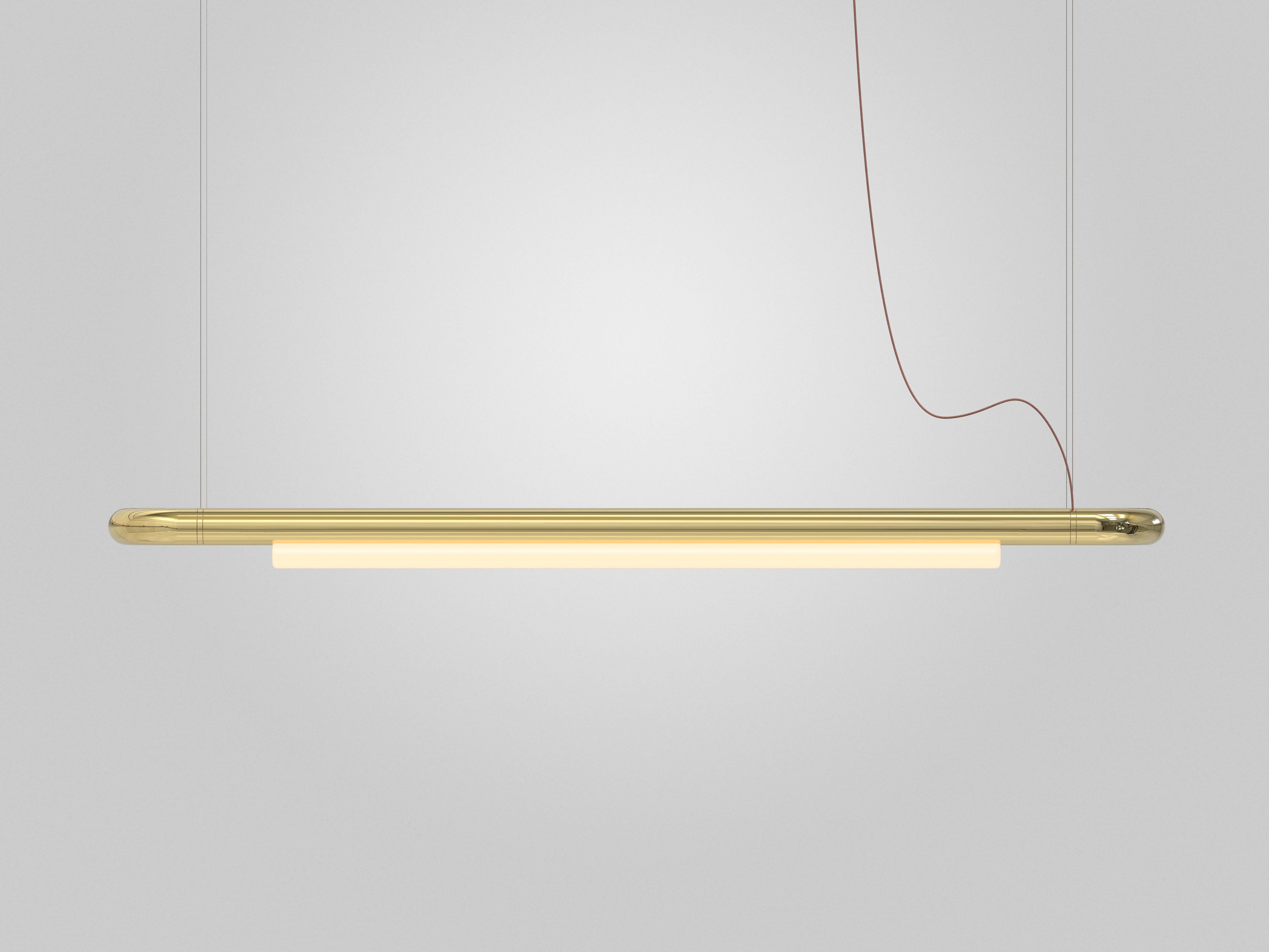 Organico moderno Lampadario contemporaneo / Lampada a sospensione 'Pipeline CM6-P' Ottone di P & A in vendita
