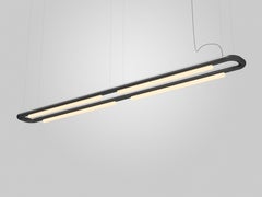 Contemporary Chandelier / Pendant Lamp 'Pipeline CM7-P' Black by AND