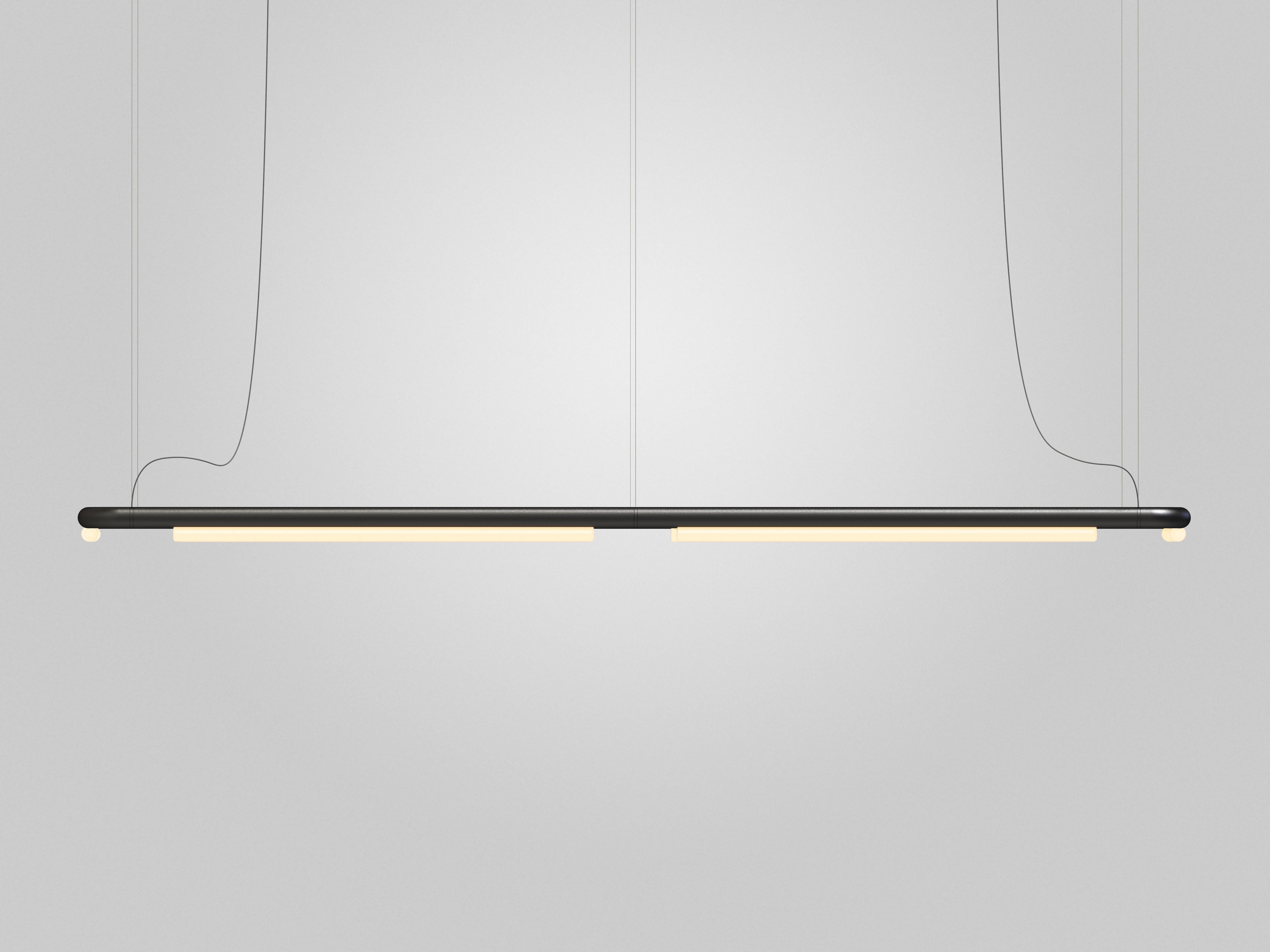 Organico moderno Lampadario / Lampada a sospensione Contemporary 'Pipeline CM7-P' Nero di AND in vendita