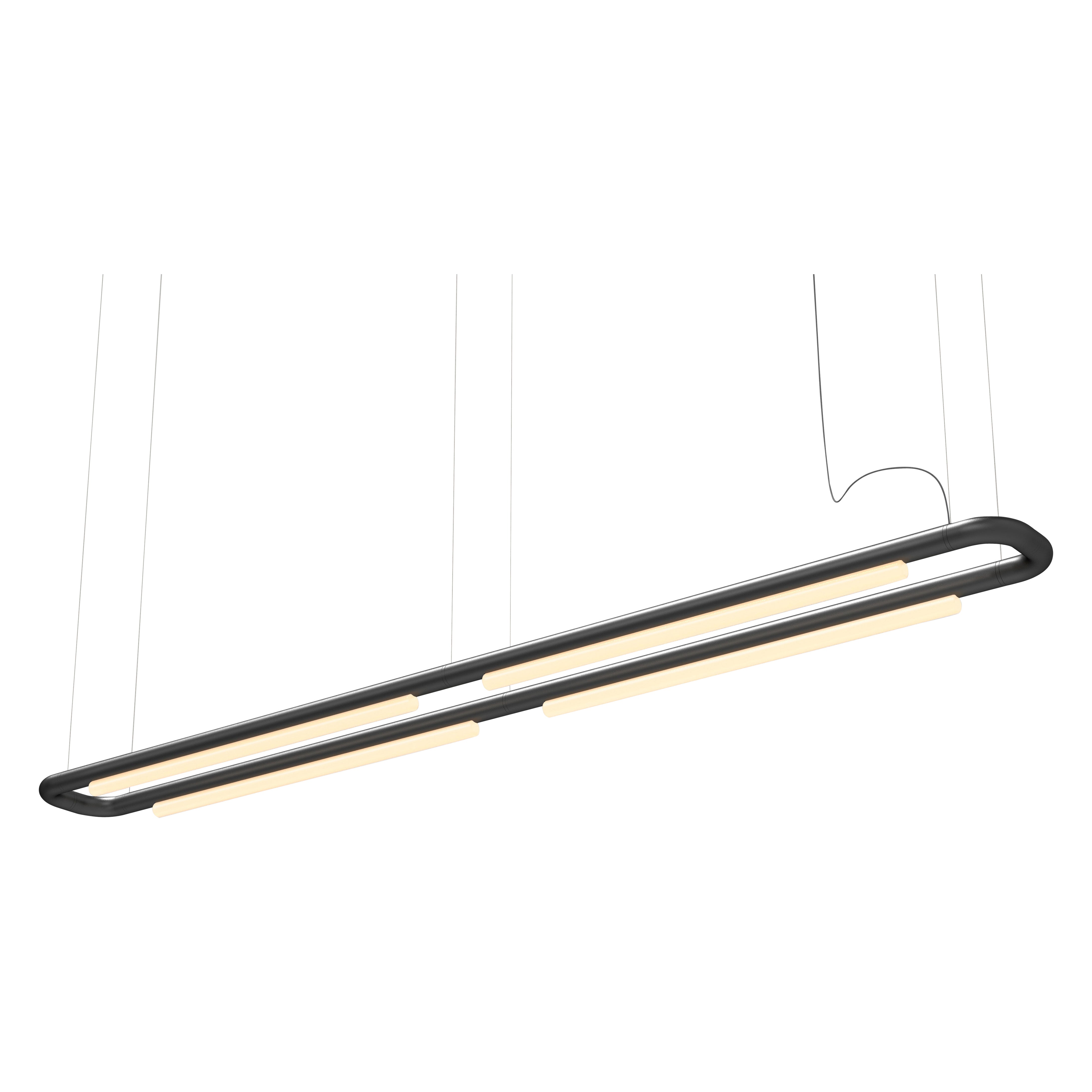 Contemporary Chandelier / Pendant Lamp 'Pipeline CM7-P' Black by AND