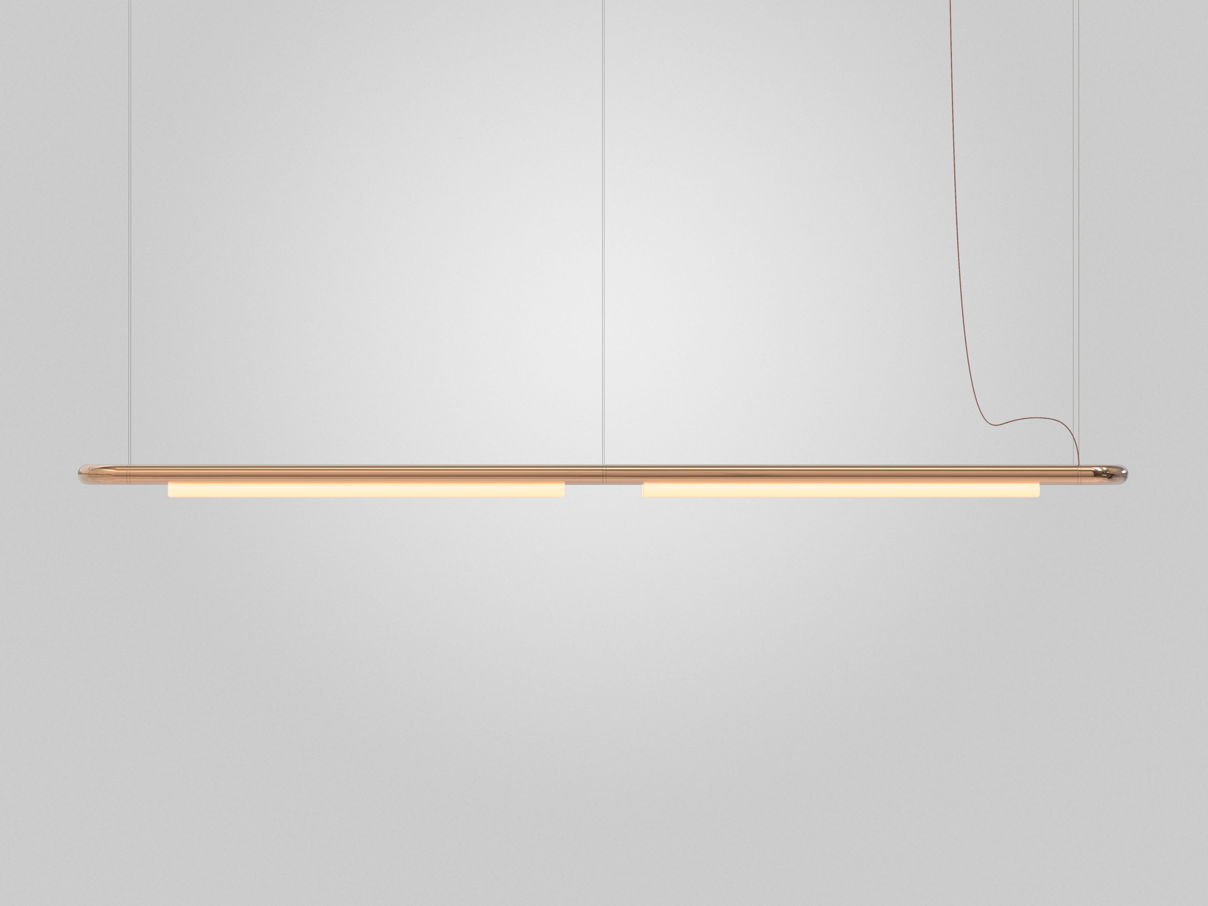 Organico moderno Lampadario contemporaneo / Lampada a sospensione 'Pipeline CM7-P' Rame di AND in vendita