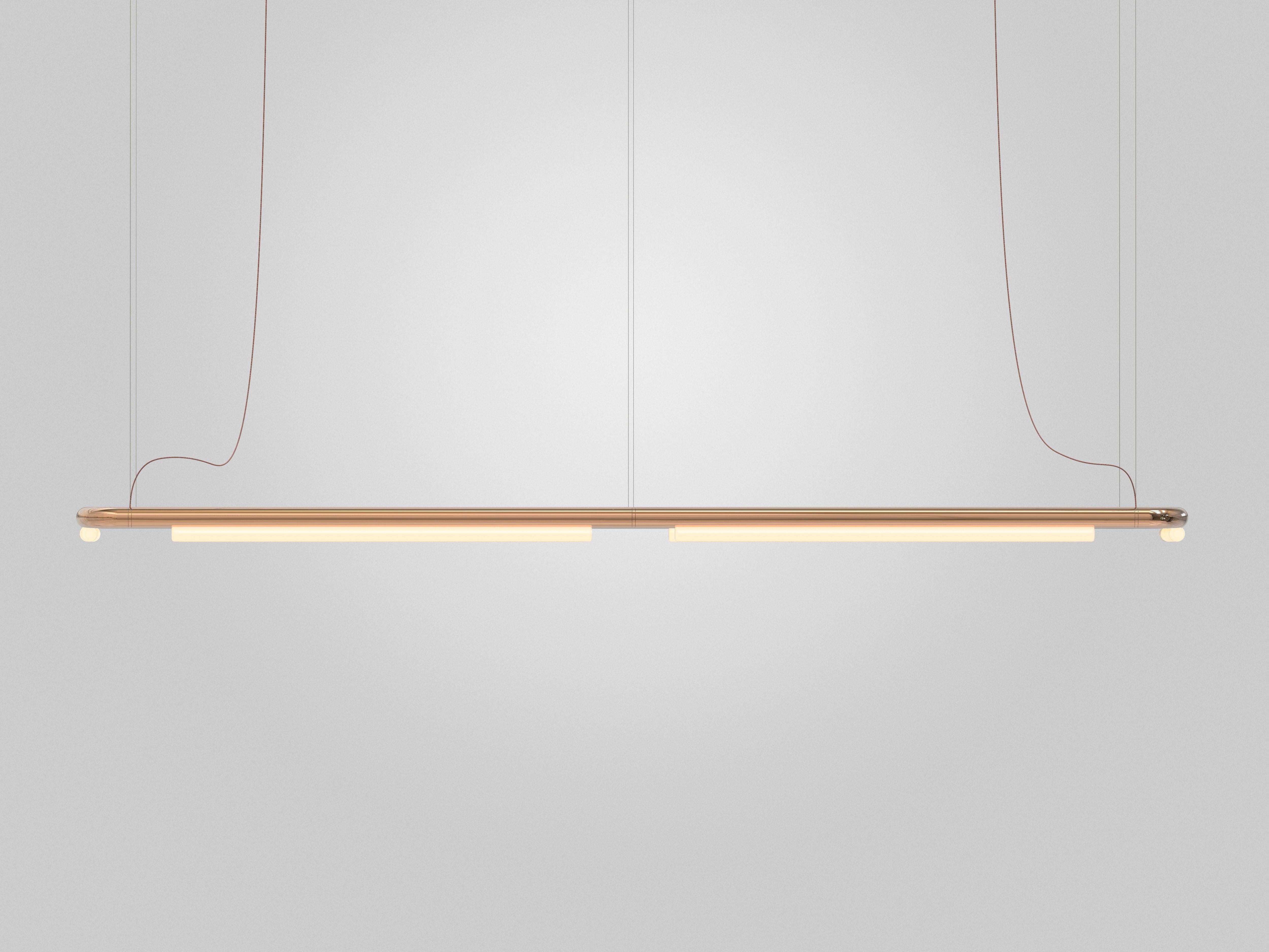 Organic Modern Contemporary Chandelier / Pendant Lamp 'Pipeline CM8-P' Copper by AND For Sale