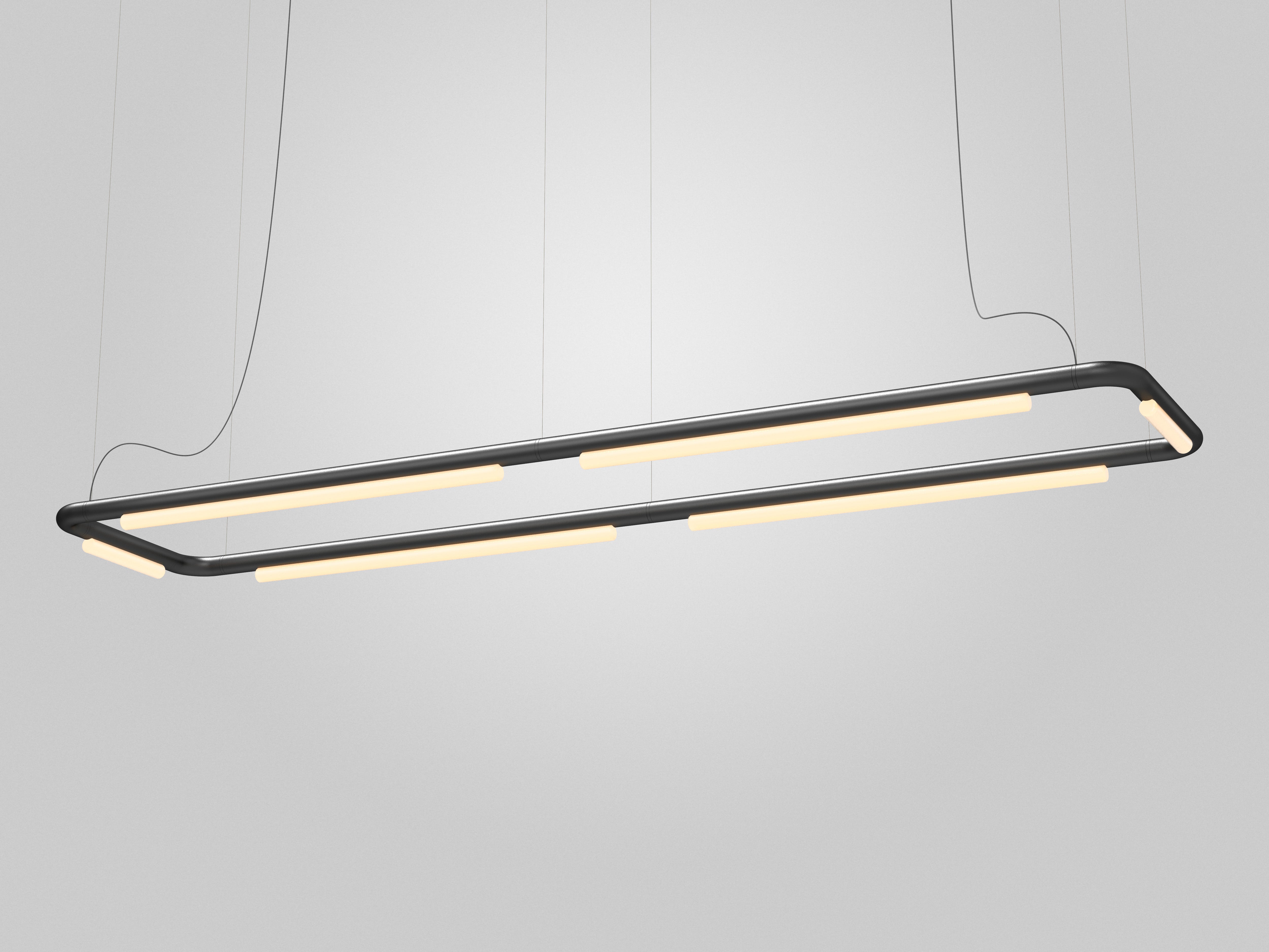 Contemporary Chandelier / Pendant Lamp 'Pipeline CM8-P' Copper by AND For Sale 1