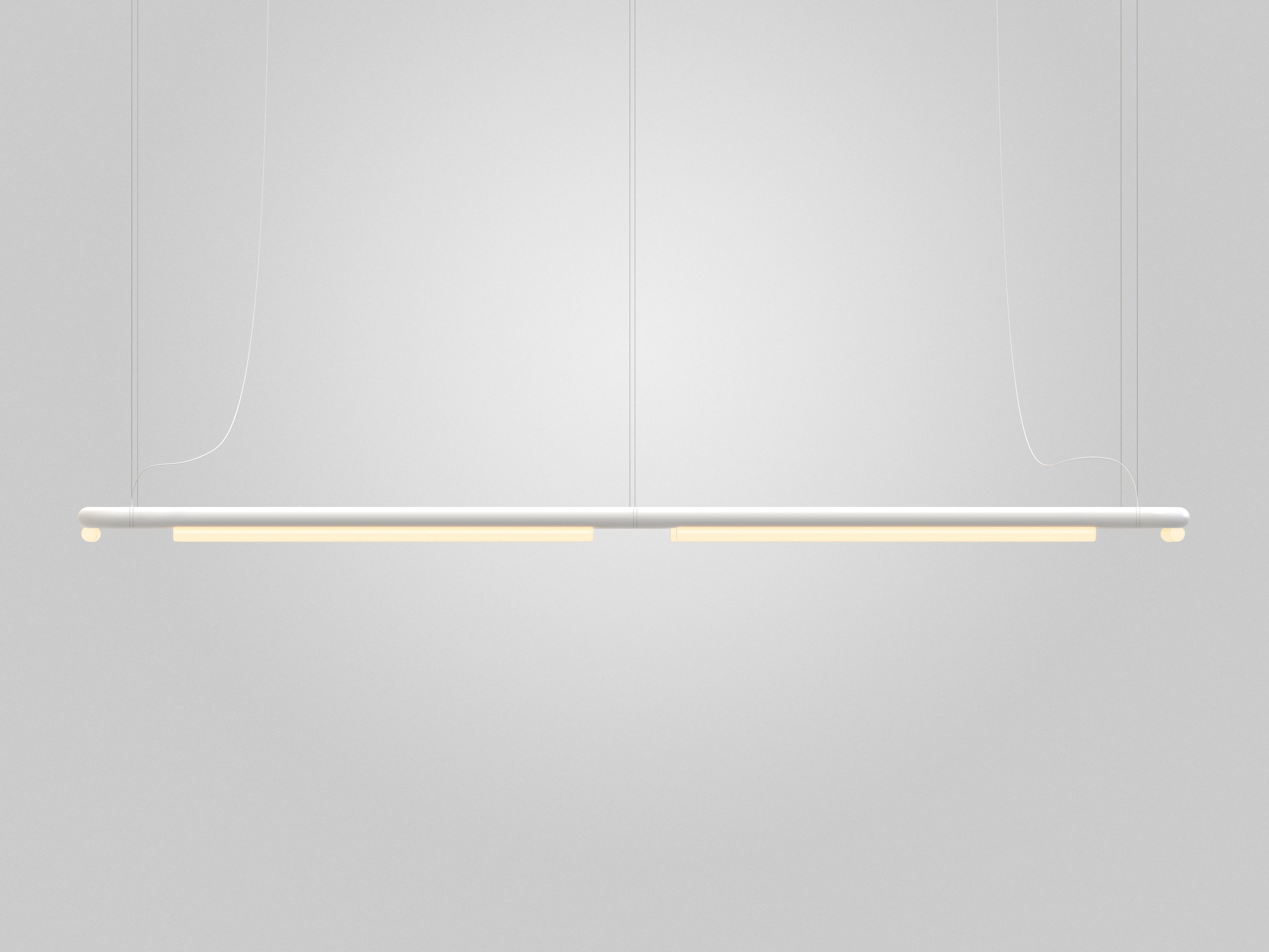 Organic Modern Contemporary Chandelier / Pendant Lamp 'Pipeline CM8-P' White by AND For Sale