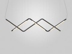 Contemporary Chandelier / Pendant Lamp 'Pipeline CM9-P' Black by AND