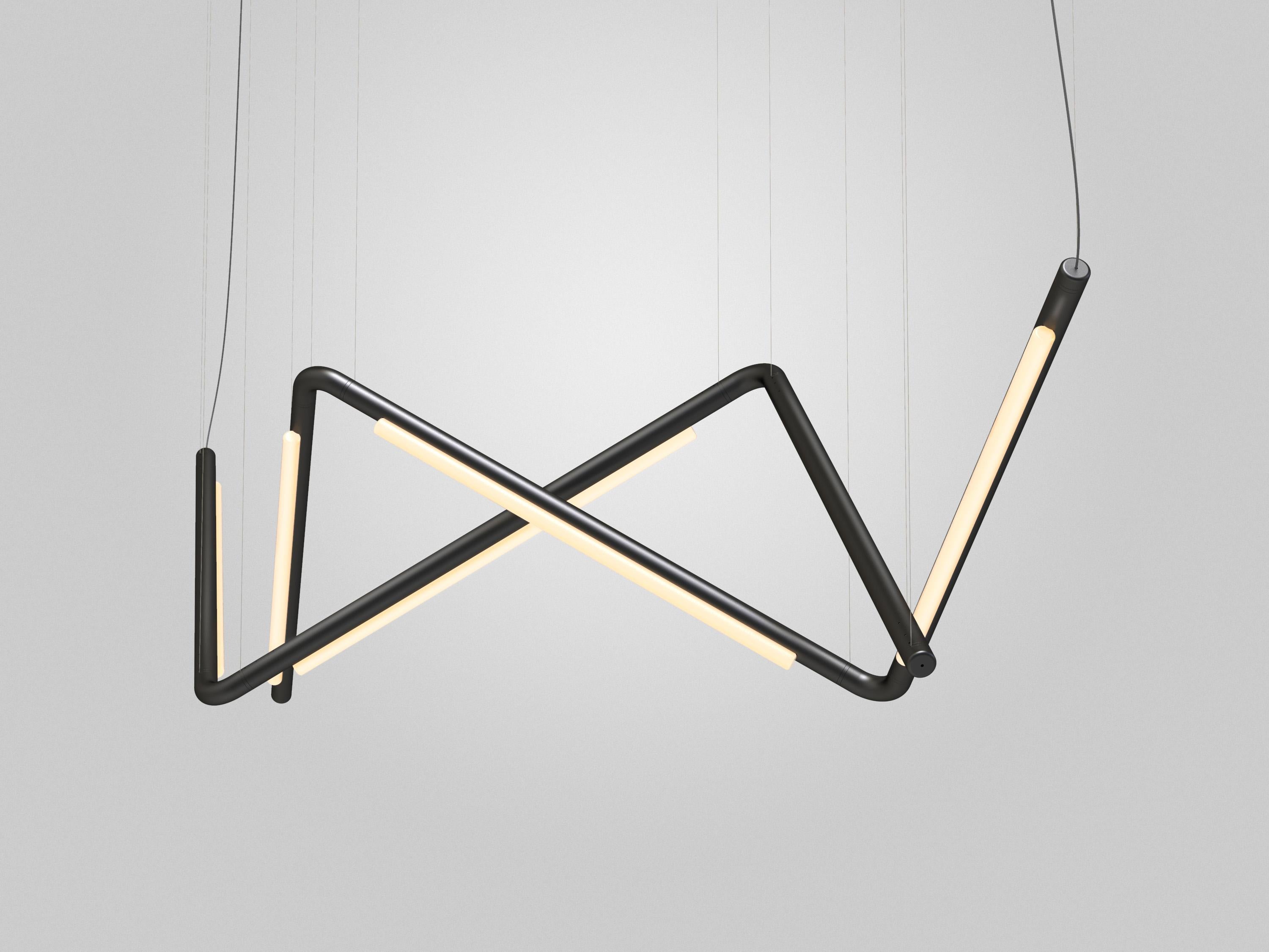 Lámpara de araña/colgante contemporánea 'Pipeline CM9-P' Negra de AND Moderno orgánico en venta