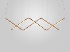 Contemporary Chandelier / Pendant Lamp 'Pipeline CM9-P' Copper by AND